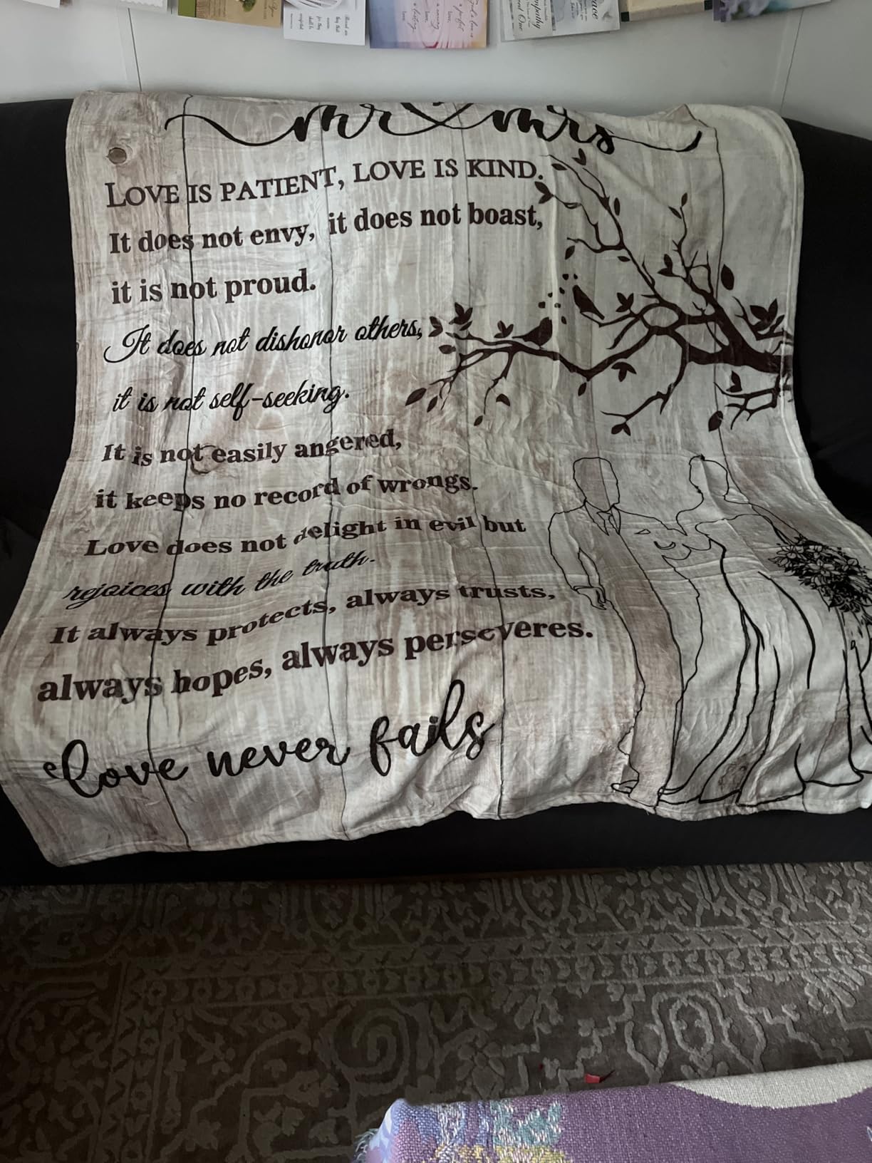 Wedding Gifts for Couples, Bridal Shower Gifts for Bride to Be Soft Blanket | Anniversary Mr and Mrs Gifts, Wedding Gifts for Newlyweds Wedding Throw Blanket 60*50 Inch (Light Khaki) customer photo 1