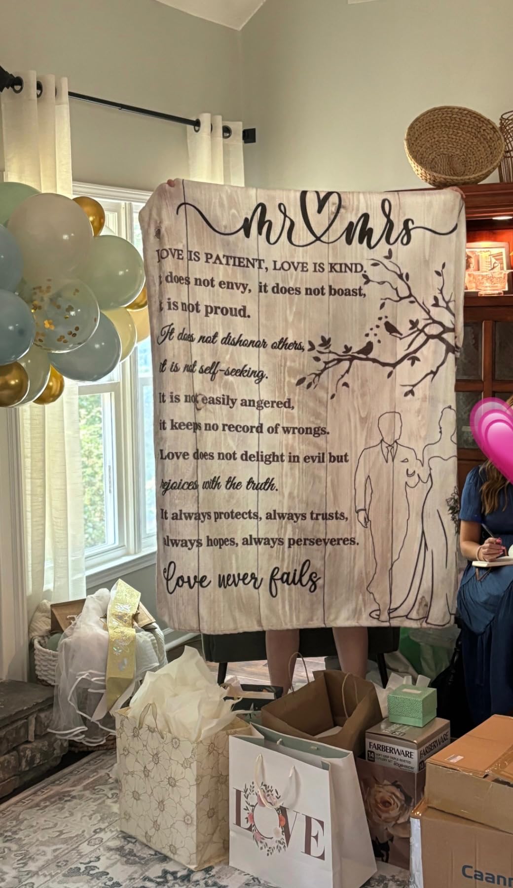 Wedding Gifts for Couples, Bridal Shower Gifts for Bride to Be Soft Blanket | Anniversary Mr and Mrs Gifts, Wedding Gifts for Newlyweds Wedding Throw Blanket 60*50 Inch (Light Khaki) customer photo 2