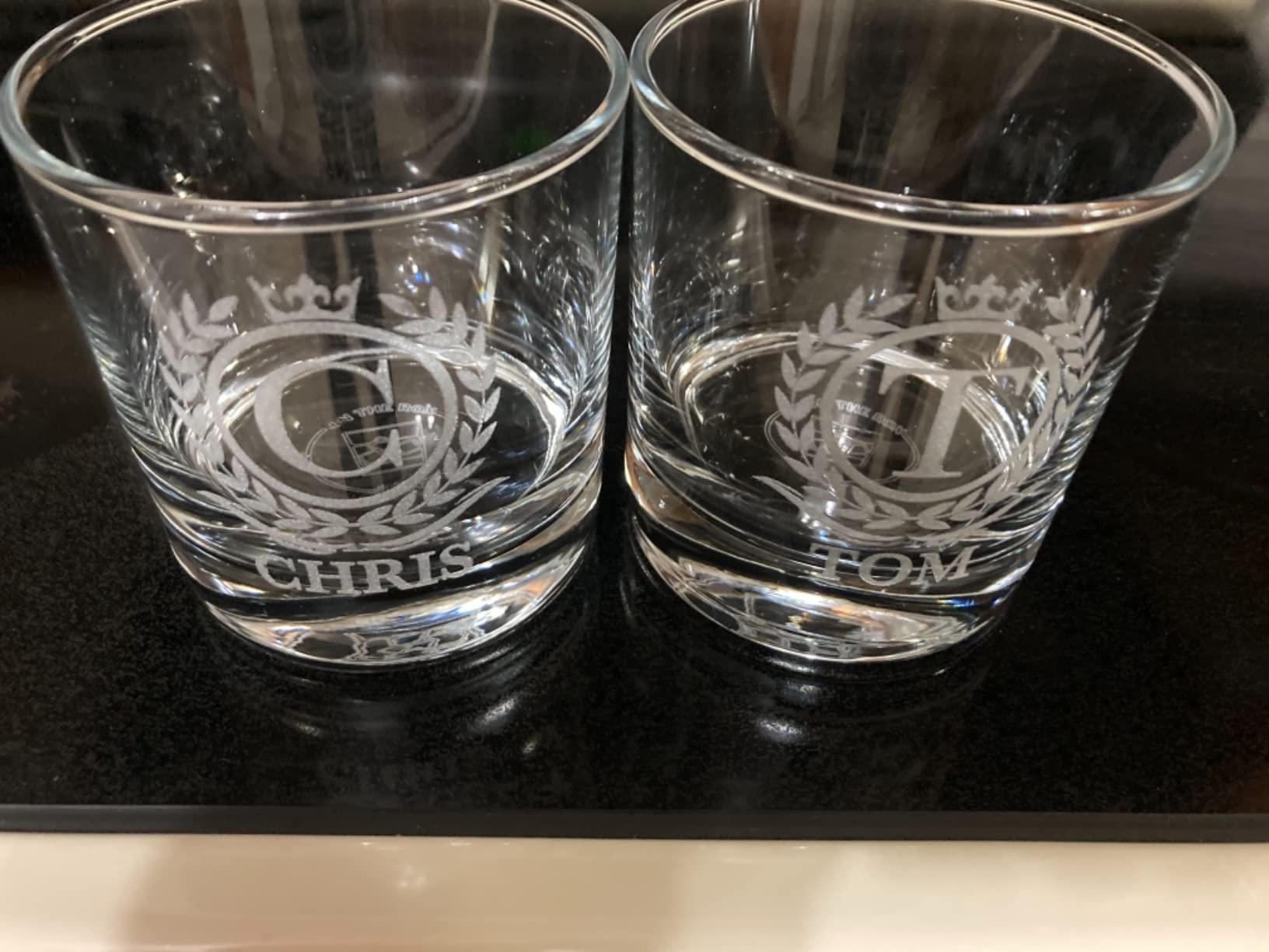 Personalized Groomsmen Whiskey, Bourbon Glass Gifts - Custom Engraved 11 oz Groomsmen Scotch Glass customer photo 2