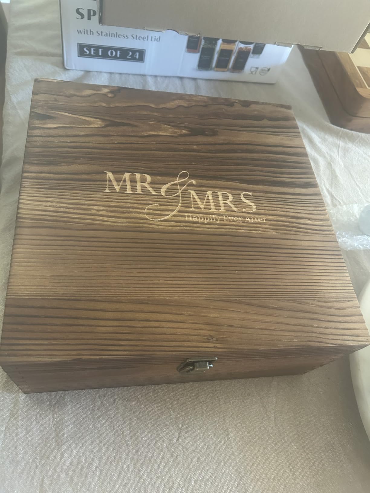 AW BRIDAL Mr and Mrs Wine Glasses Wedding Gifts for Couples 2026, Engagement Gift for Newly Engaged Couple, Bridal Shower and Bachelorette Gifts for Bride, Wine Opener Stopper and Wooden Keepsake Box customer photo 1