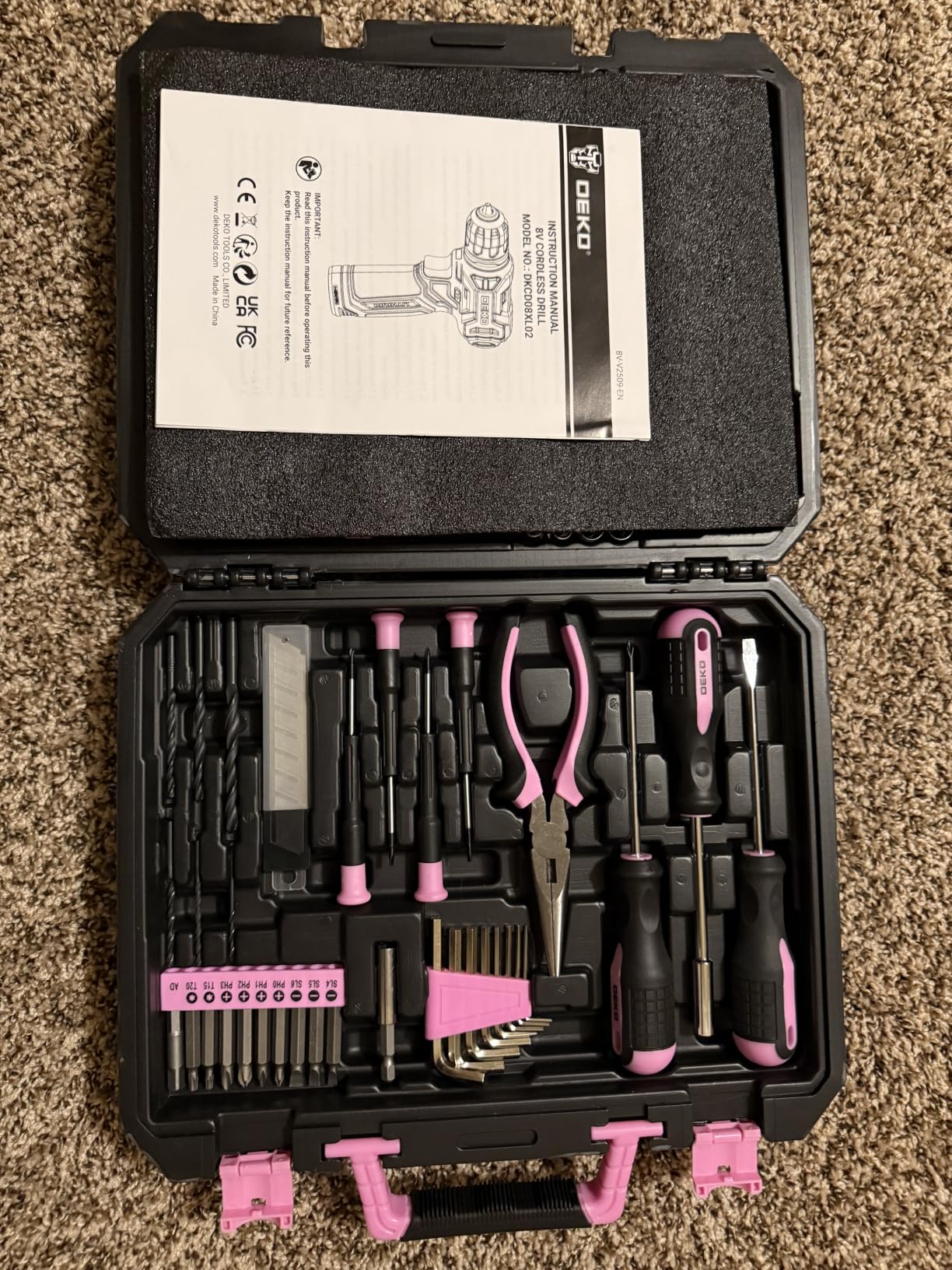 DEKOPRO Tool Set: Tool Kit with 8V Cordless Drill,Tool Box with Drill,Hand Drill Set for Men & Women,Home Tool Kits for House Repair,Handyman,DIY 126 Piece customer photo 1