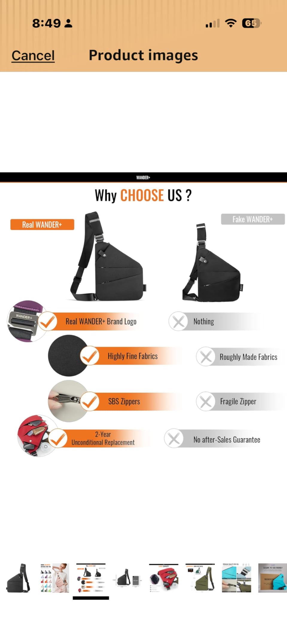WANDER PLUS Anti Theft Crossbody Bag, Shoulder Bag Anti-theft Design for Travel, Sport, Work customer photo 1