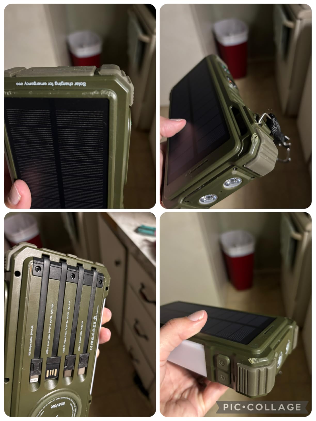 BLAVOR Solar Power Bank 20000mAh Built-in Cables, Wireless Charger customer photo 2