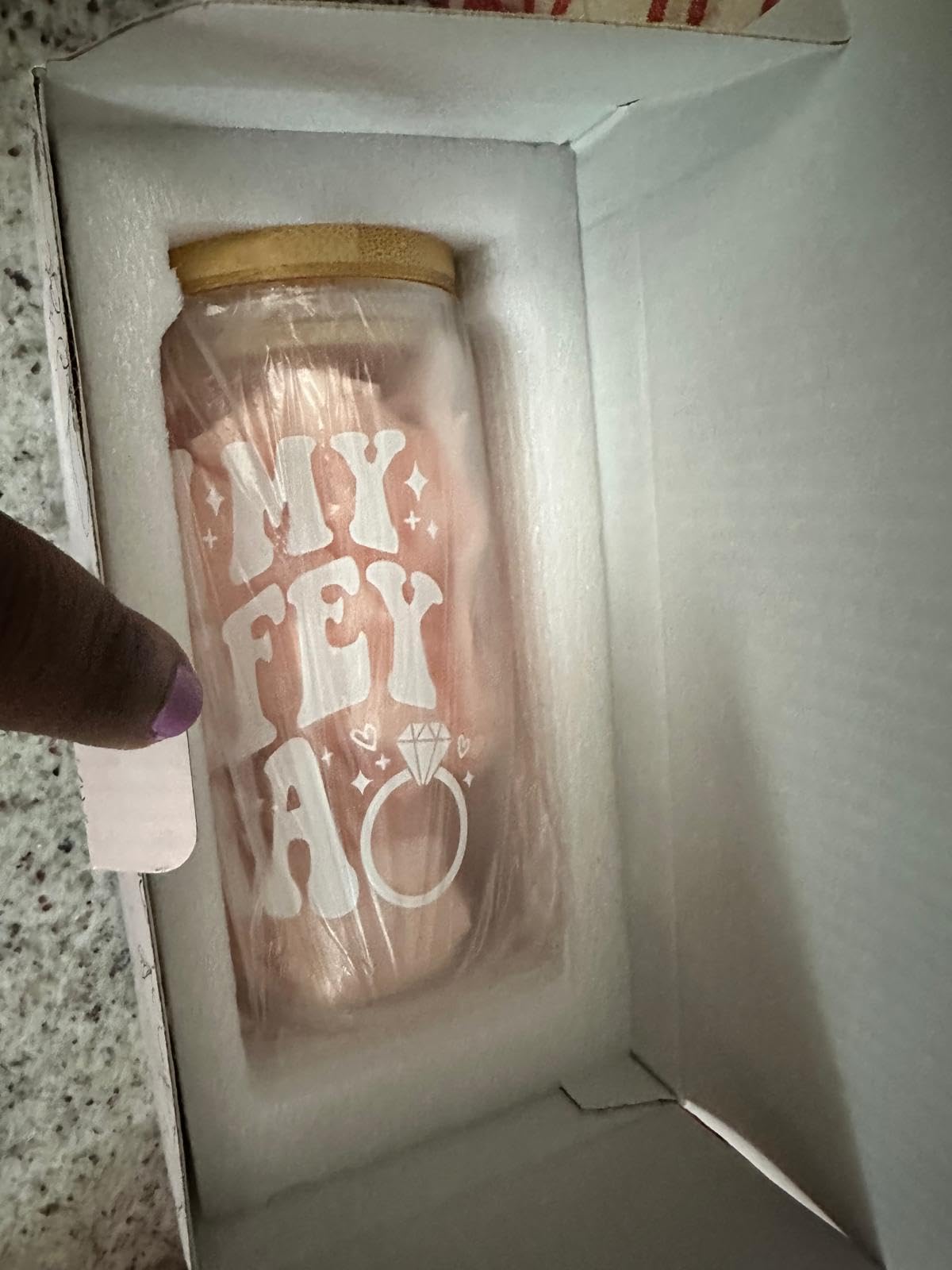 Bridal Shower Gift - Cute Cool Wedding Day Idea for Bride to Be, Future Mrs, Bachelorette - In My Wifey Era Glass Cup Tumbler customer photo 2
