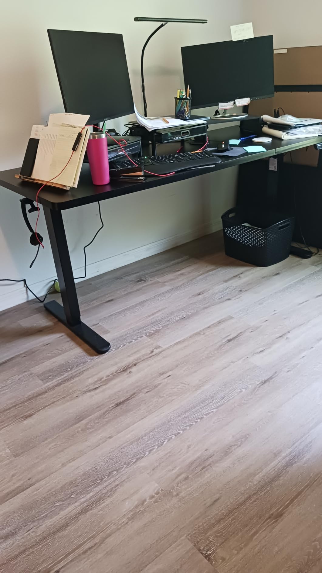 HUANUO 71 x 35 Inch Large Electric Standing Desk, Brushless Motor, Black | 35 Inch Deep Desktop, 220 lb Capacity, 4 Memory Presets, Cable Tray, Dual Hooks, Height 27.9-46.5 Inch; Ships In 2 Packages customer photo 1