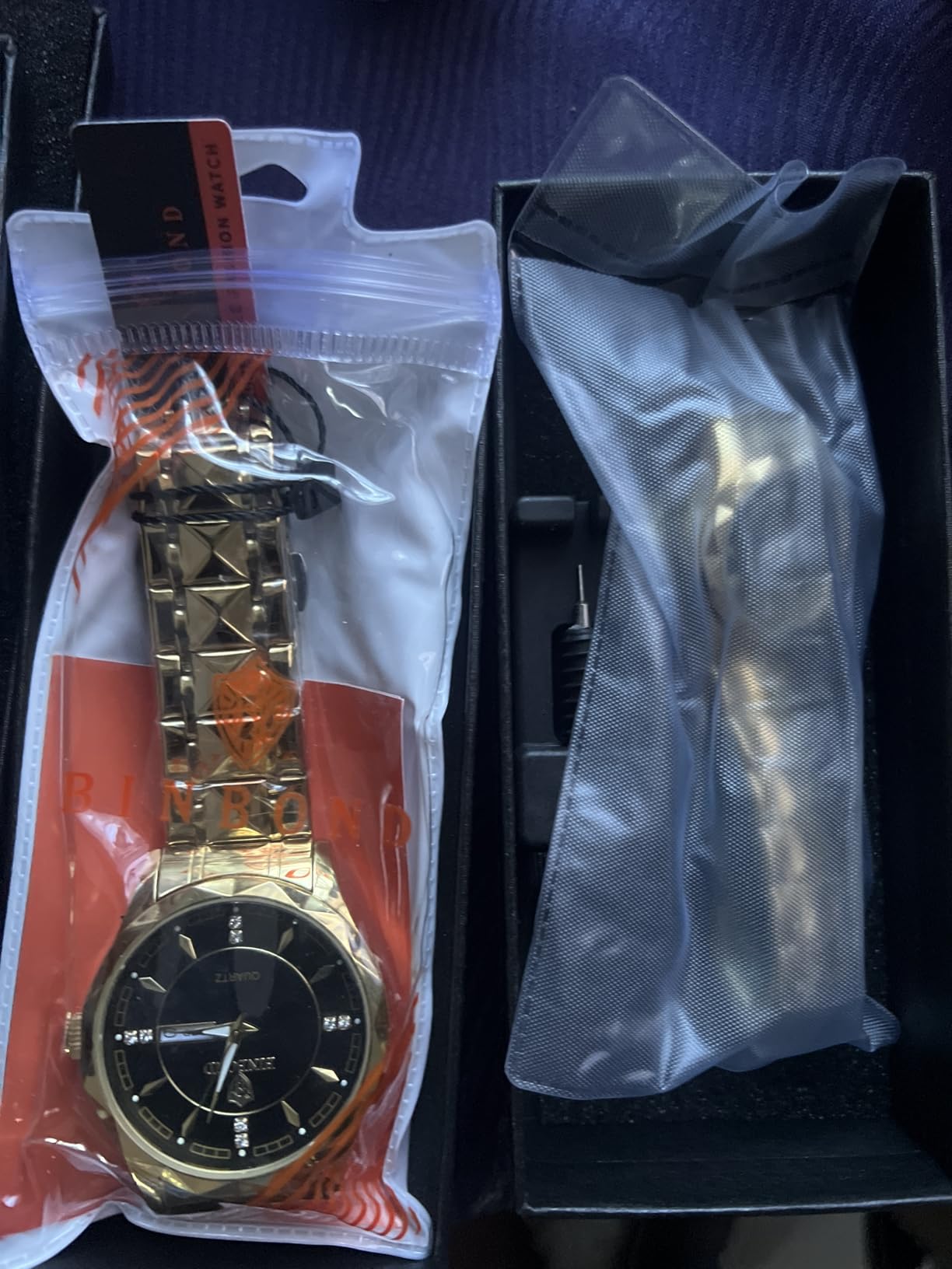 Valentines Couple Pair Watches Men and Women Luminous Calendar Waterproof Gold Silver Stainless Steel Quartz Watch Blue Face his and Hers Watches Set Lovers Set of 2 customer photo 1