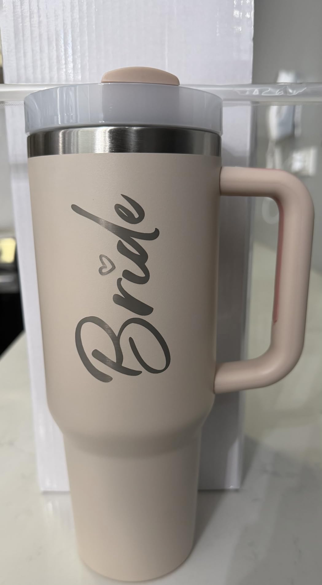 Bride To Be Gifts: Bridal Shower & Bachelorette Stainless Steel 40 oz Tumbler Cup with Handle, Lids & Straws customer photo 1