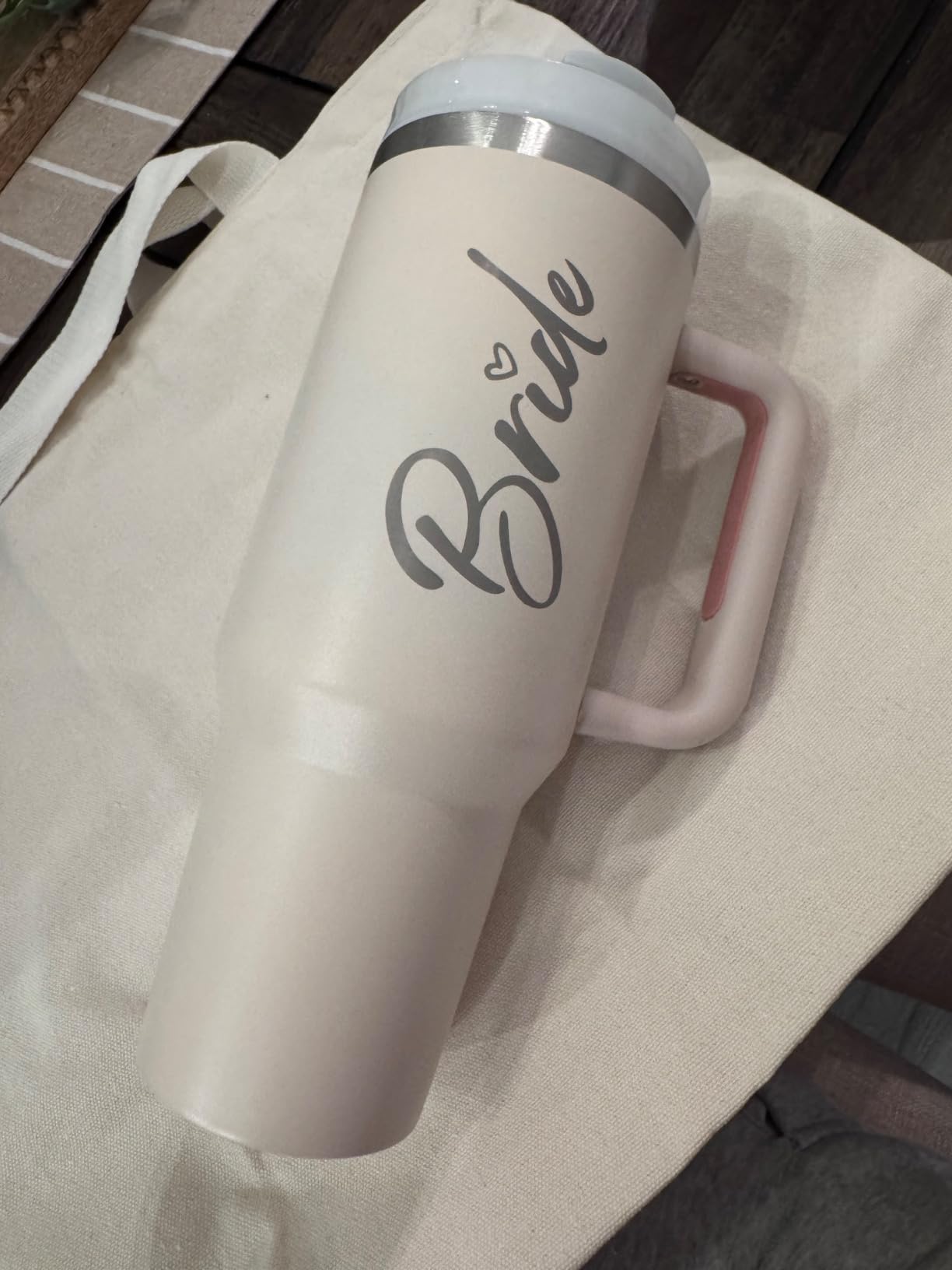 Bride To Be Gifts: Bridal Shower & Bachelorette Stainless Steel 40 oz Tumbler Cup with Handle, Lids & Straws customer photo 2