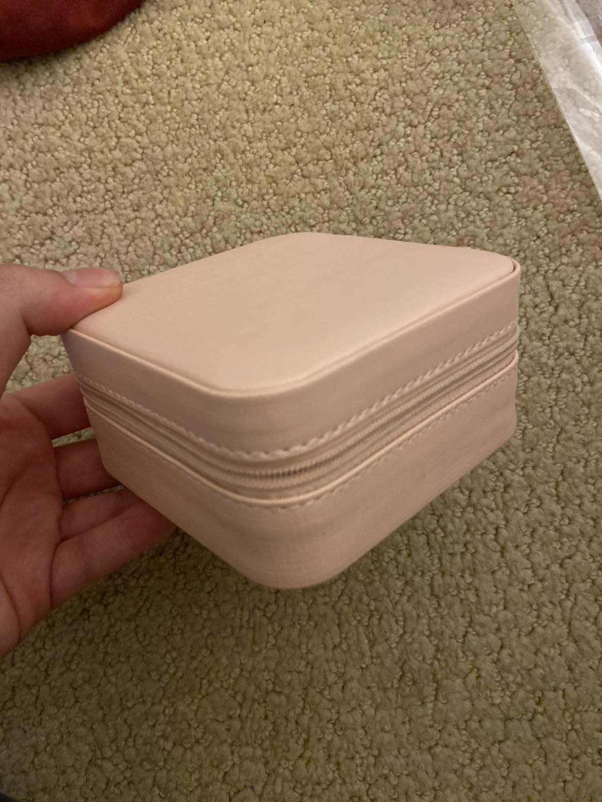 VLANDO Bridesmaid Gifts - Small Travel Jewelry Box Organizer - Wedding Gifts for Girls Women Rings Earrings Necklaces Storage with Mirror - Milky White customer photo 1