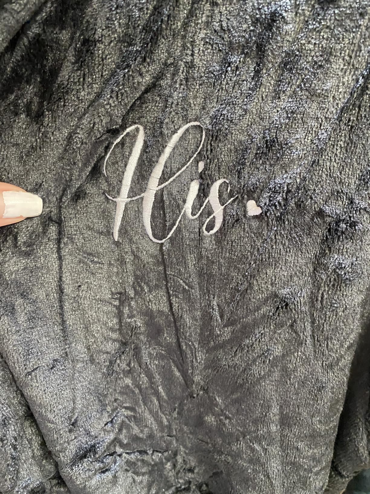 2 Pack His and Hers Matching Robes for Couples Set Embroidered Flannel Bathrobes Couples Christmas Engagement Gift customer photo 2