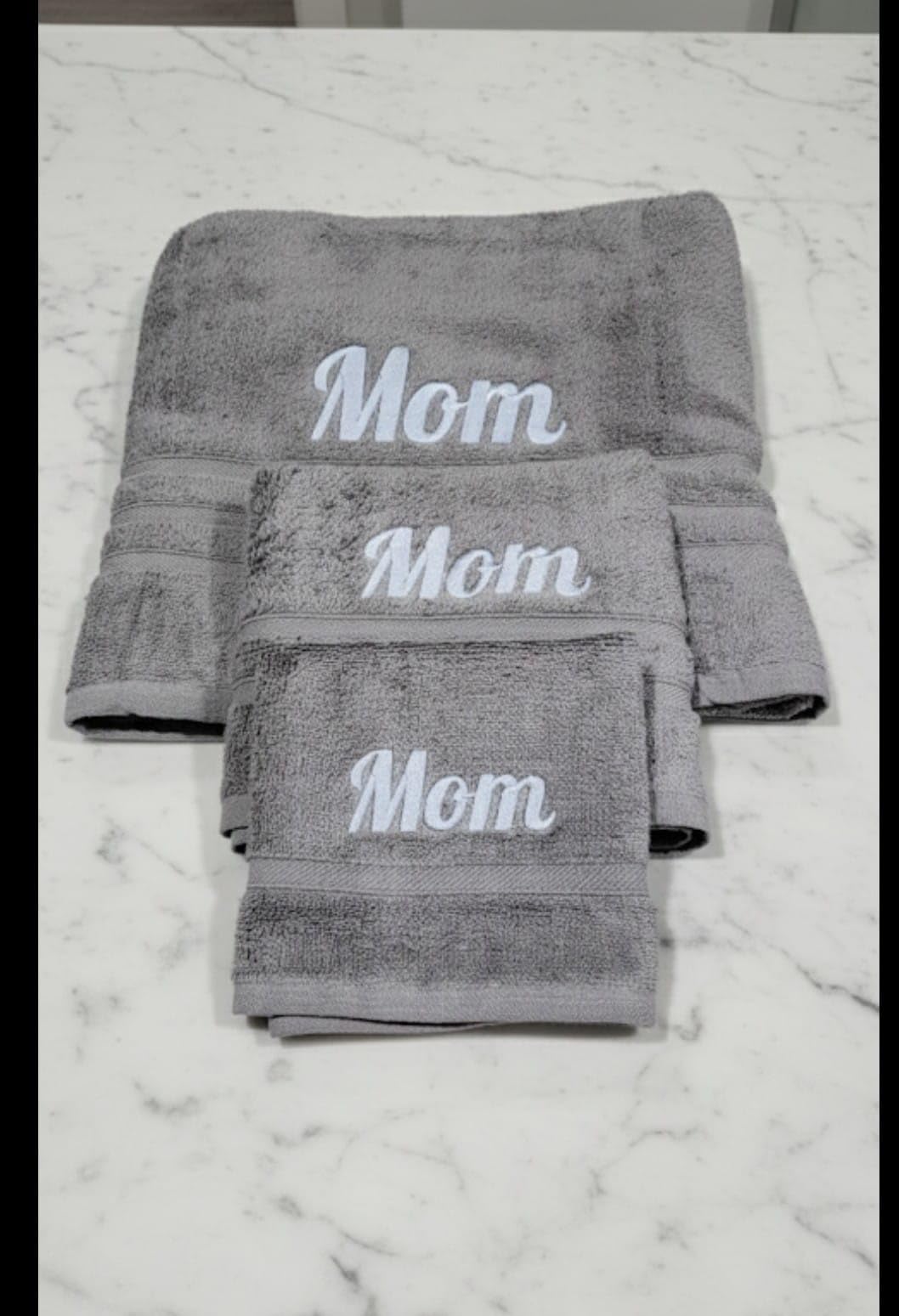 Hawmam Linen Personalized Towels - Customized Turkish Cotton Towel Set, Monogrammed Towels with Initials, Name & Embroidery, Idea for Weddings, Bridal Showers, Anniversaries, for Couples, White customer photo 2