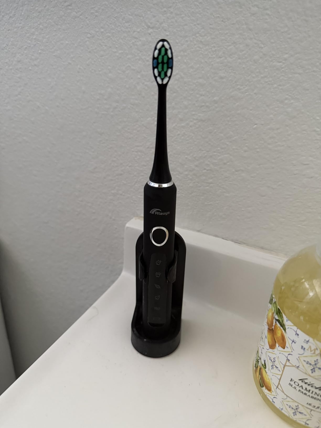 Rtauys 2 Pack Electric Toothbrush for Adults - 2 Rechargeable Electric Toothbrushes with 12 Brush Heads & 2 Travel Case, Power Electric Toothbrush with Holder, 3 Hrs Charge for 120 Days - Black+Pink customer photo 1