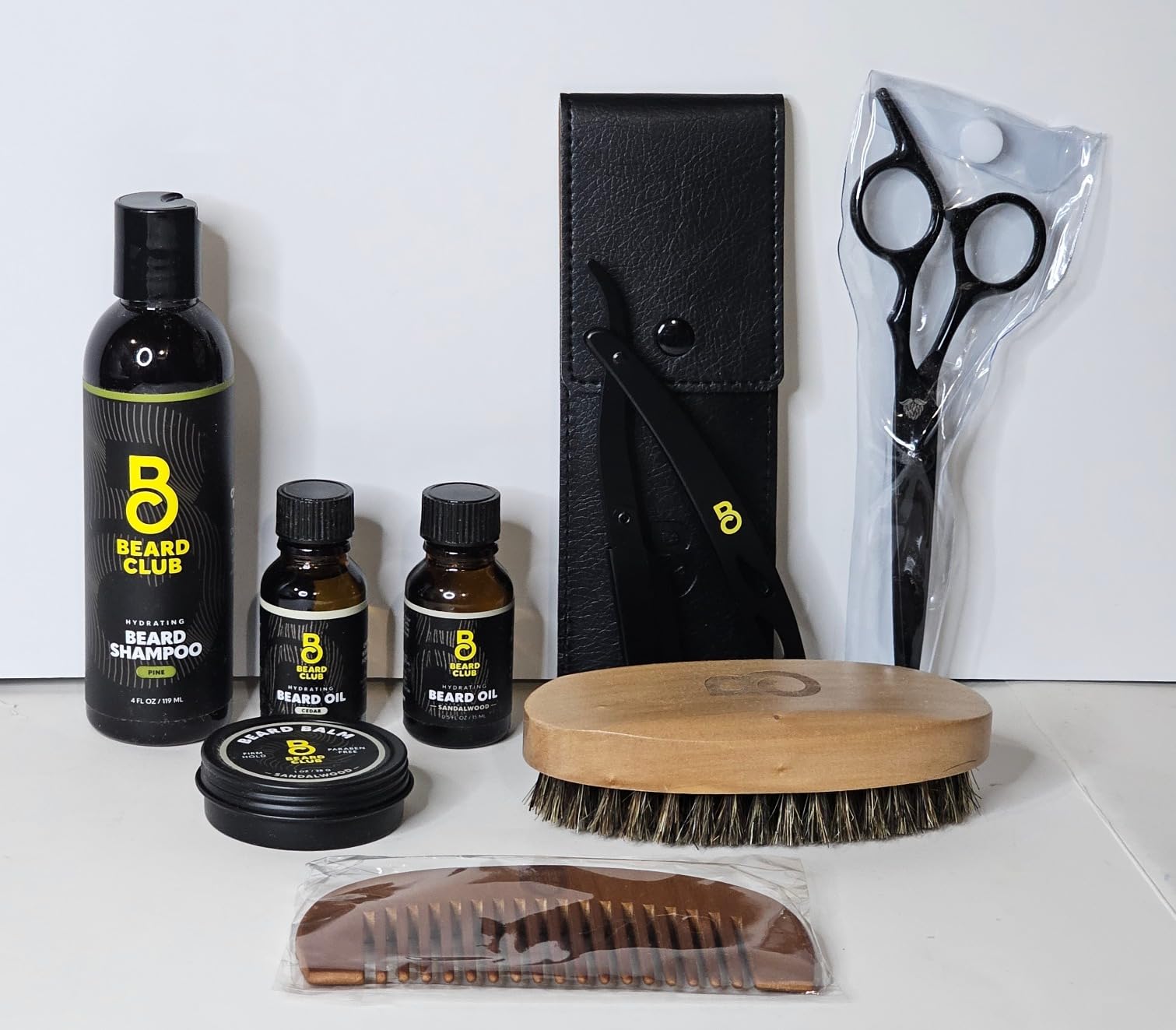 The Beard Club Premium Beard Kit for Men - Grooming & Care Kit - Cedar & Sandalwood Oil, Sandalwood Balm, Shampoo, Brush, Comb, Trimming Scissors, Straight Edge Razor - Gift Set customer photo 2
