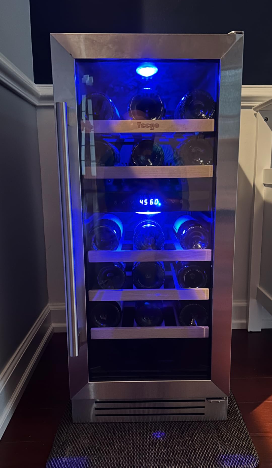 Yeego 15 Inch Wine Fridge, 28 Bottle Dual Zone Wine Cooler with Glass Door | Built-In or Freestanding, Under Counter Wine Refrigerator with 40-65°F | For Home Bar, Kitchen customer photo 2