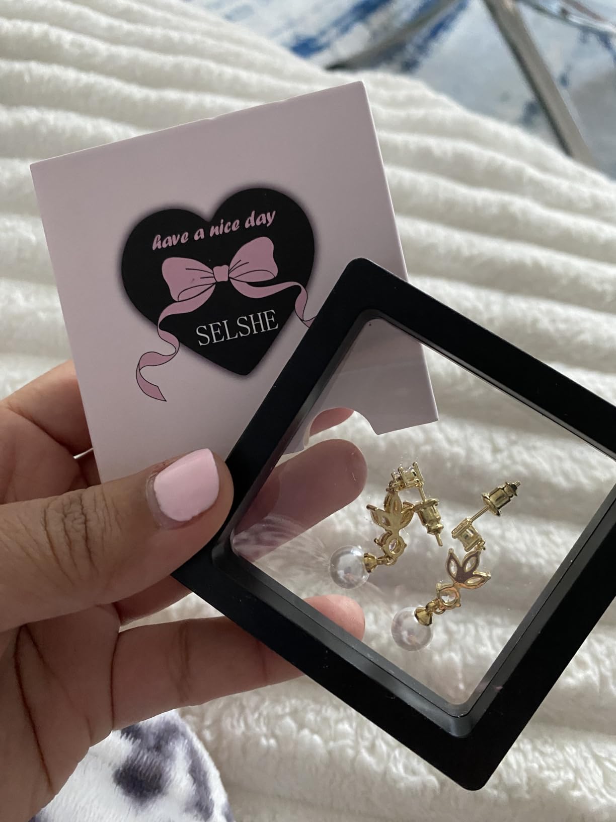 Pearl Dangle Earrings for Women Dainty Wedding Bridal Earrings 14k Gold Plated Pearl Drop Earrings for Women Trendy Long Pearls Earrings Fashion Formal Prom Jewelry for Women customer photo 1