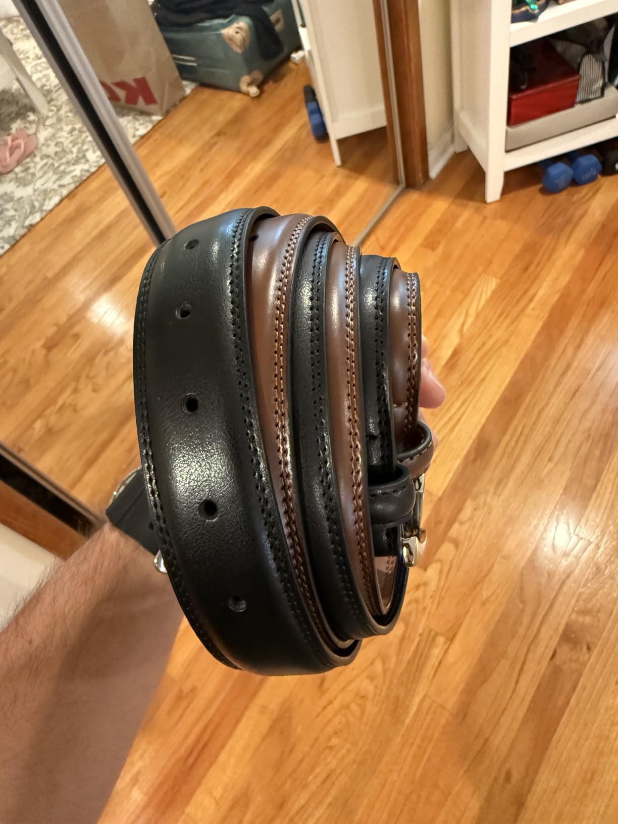 MILORDE Men's Leather Dress Belt 2Pack, Handmade, Genuine Leather, Fashion & Classic Designs for Work Business and Casual customer photo 1