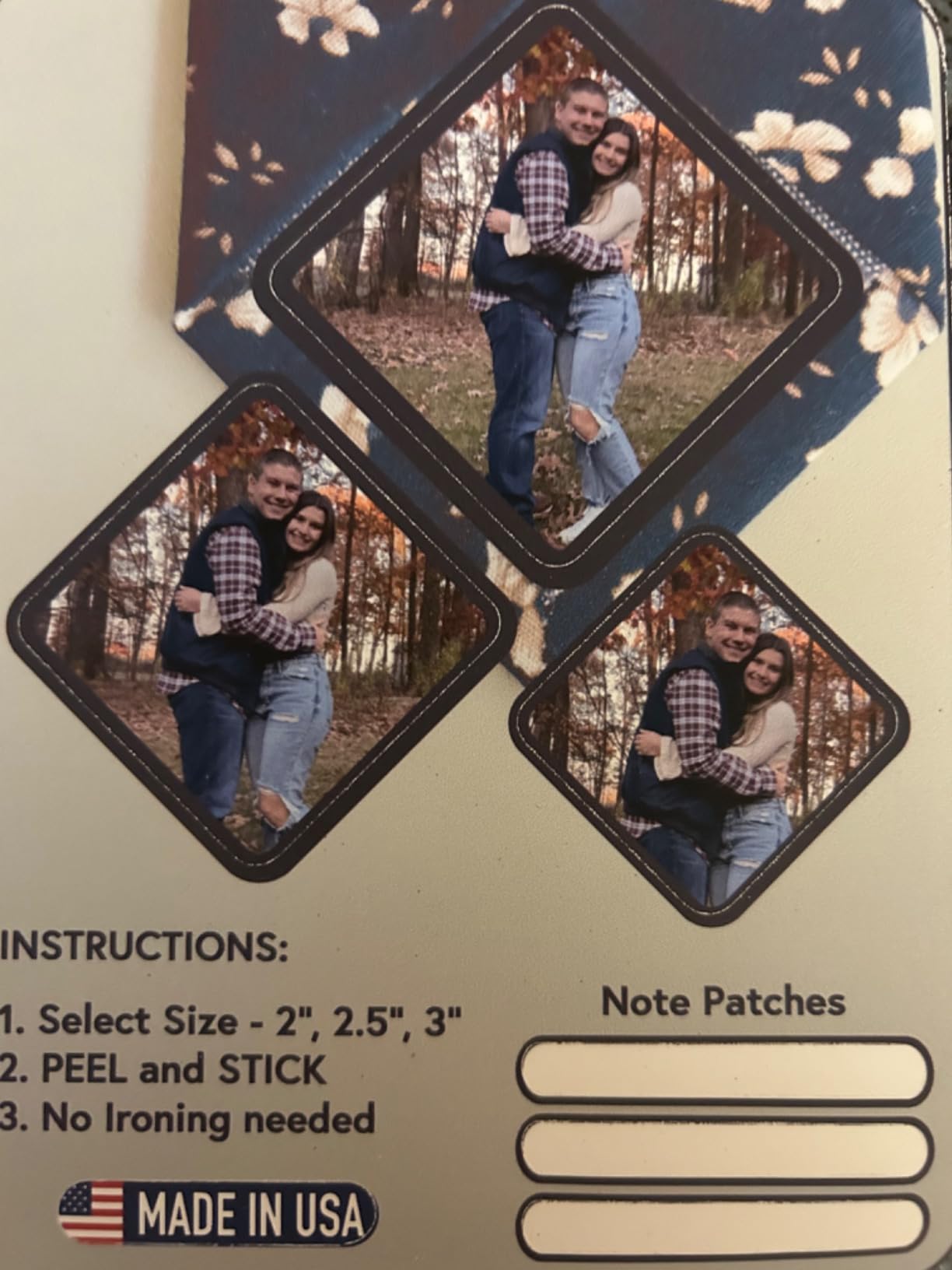 Lily's Atelier Personalized Photo Tie Patch - Pack of 3 Sizes, Custom Photo Necktie Patch, Gifts for Dad customer photo 1