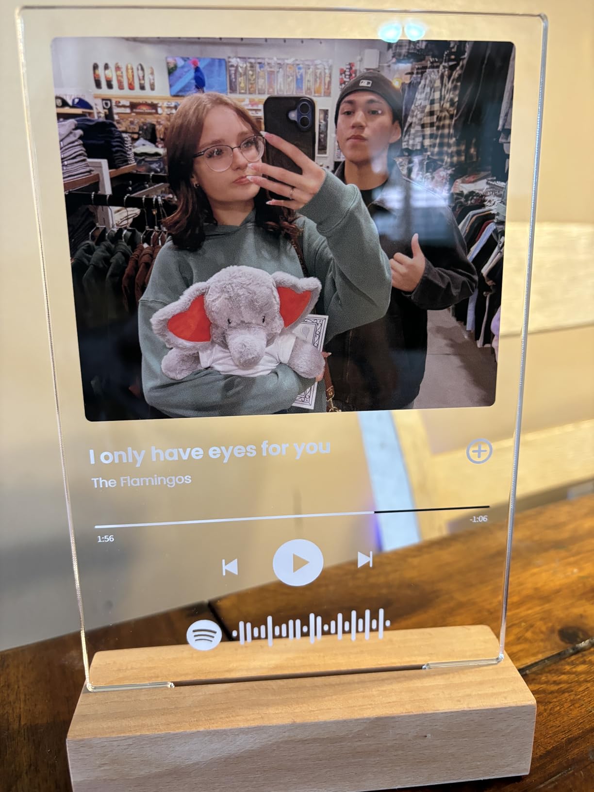 Custom Music Plaque - Personalized Acrylic Song Plaque/Glass Album Cover/Present for Girlfriend - Customized Music Sign - Long Distance Gifts - Couple Present for Her/Him/Boyfriend customer photo 1