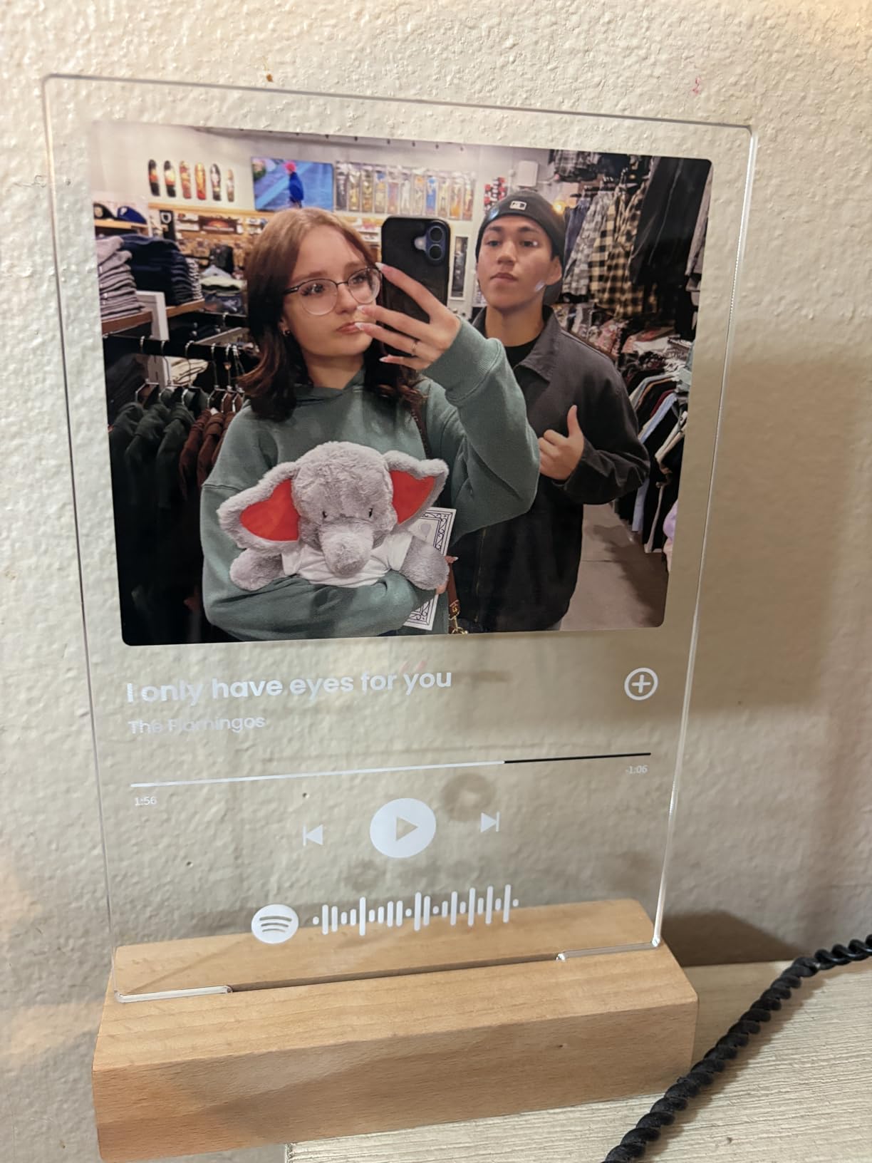 Custom Music Plaque - Personalized Acrylic Song Plaque/Glass Album Cover/Present for Girlfriend - Customized Music Sign - Long Distance Gifts - Couple Present for Her/Him/Boyfriend customer photo 2