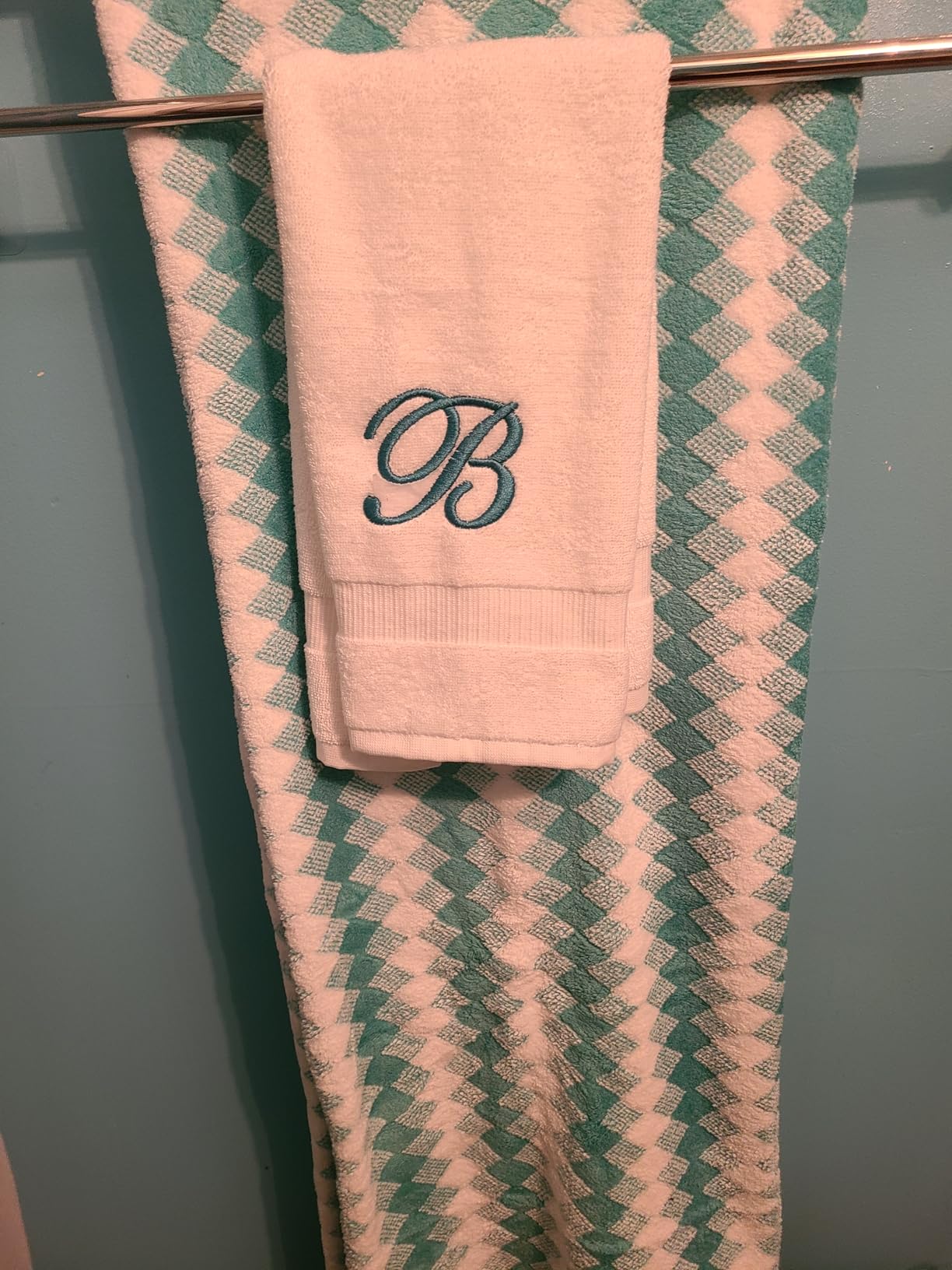 Black Monogrammed Hand Towels for Bathroom - Luxury Hotel Quality Personalized Initial Embroidered Towel for Powder Room, Spa - GOTS Organic Certified - Set of 2 Gold Letter M customer photo 2