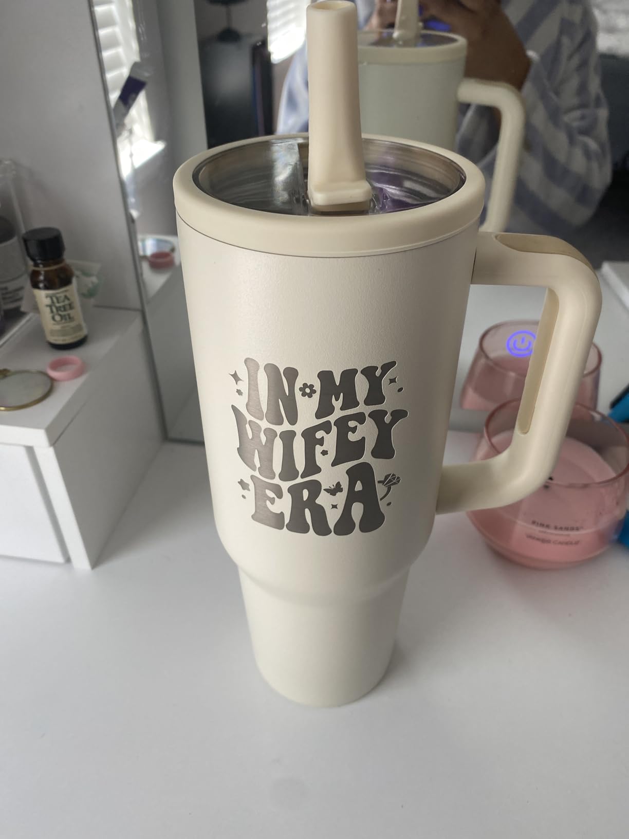 JETIKON 40oz Stainless Steel Insulated Tumbler with Handle and Straw - In My Wifey Era - Perfect for Bride, Bachelorette, Wedding Gifts customer photo 1