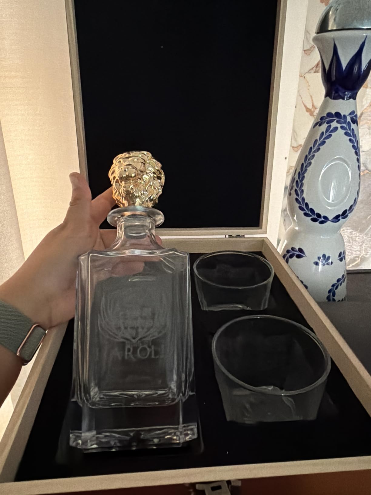 Personalized Whiskey Decanter Set with Wood Gift Box & 25oz Square Decanter | 6 Design Options, Custom Liquor Decanter & Whiskey Glass Set, Gifts for Men Dad Father's Day Birthday Retirement Wedding customer photo 1
