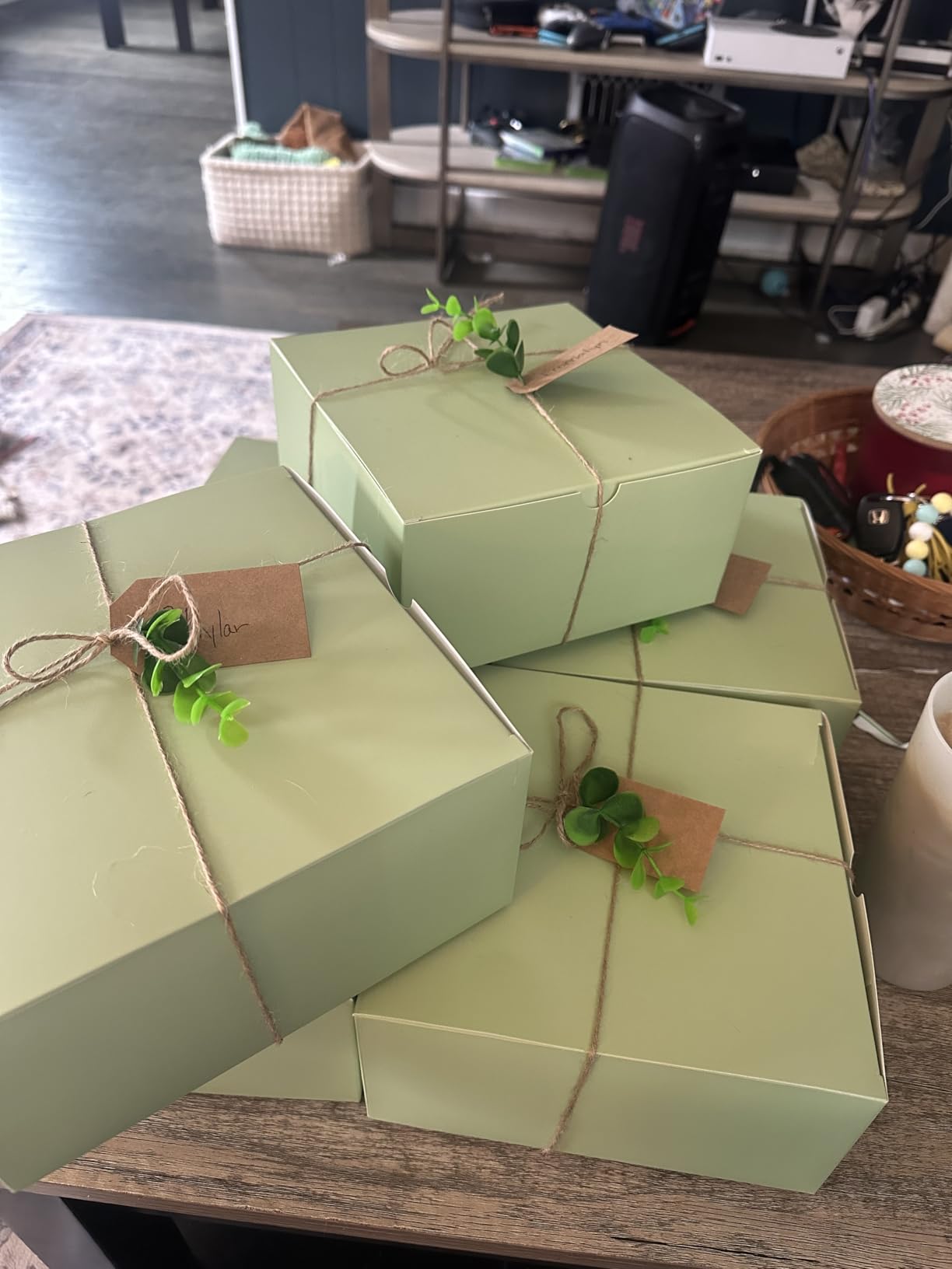 FillTouch 54 Pcs Bridesmaid Proposal Gifts, Will You Be My Bridesmaid, Maid of Honor Bride Gifts Include Gift Box Makeup Bag Invited Card Glass Cup Lip Balm Scrunchie Knotted Bracelet(Green, White) customer photo 1
