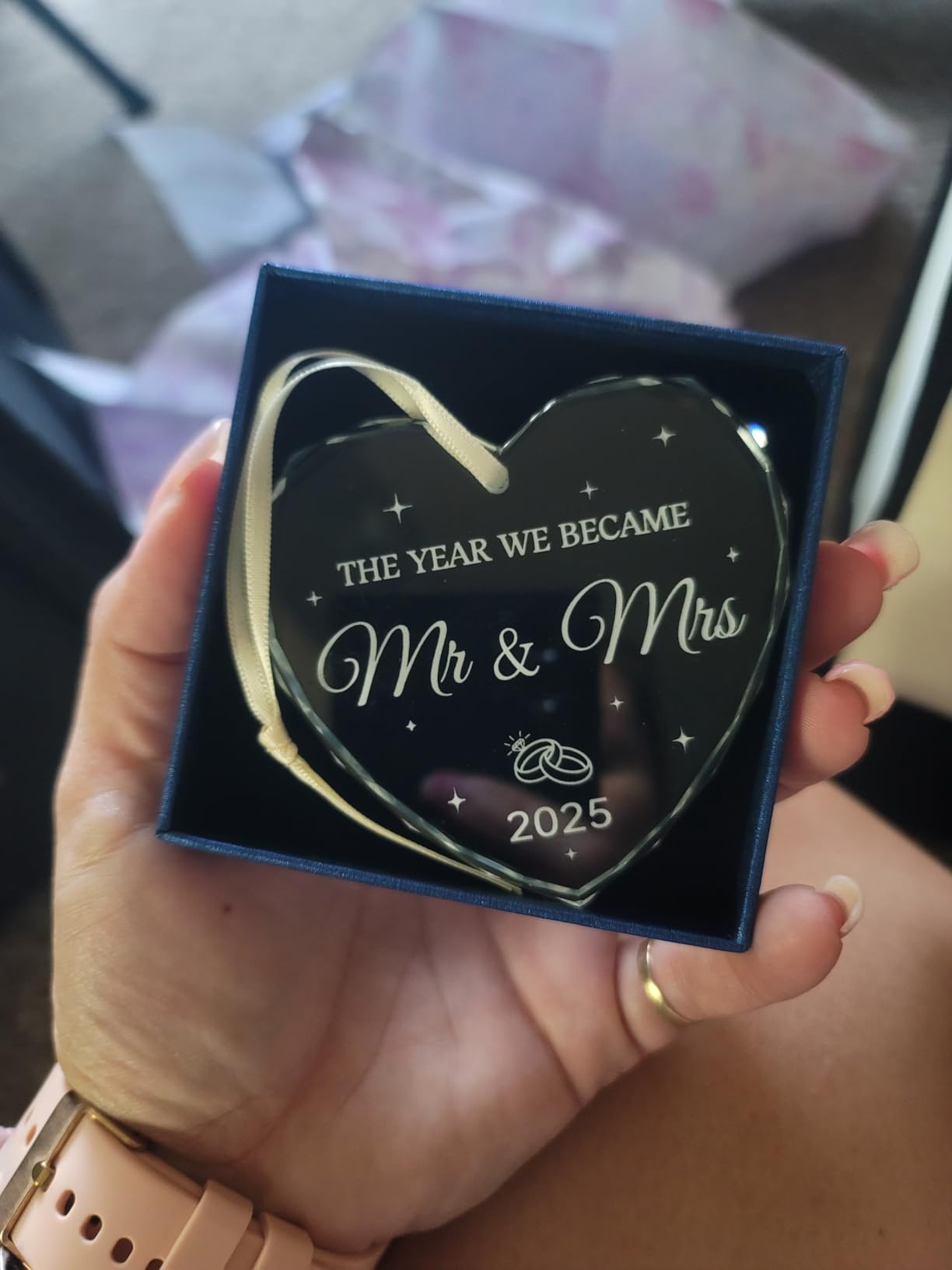Wedding Gifts for Couples 2026, Mr and Mrs Gift Bridal Shower Gifts His and Hers Wedding Gifts Just Married Decoration for Bride, Newlywed Couple Just Married Wedding Registry Search By Name Ornaments customer photo 2