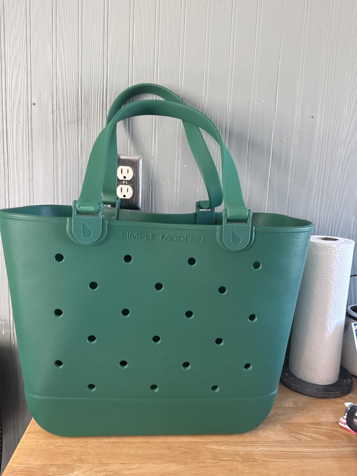 Simple Modern Extra-Large Beach Bag | Waterproof Getaway Rubber Tote with Zipper Pocket for Travel, Pool, Boat, Groceries, Sports | Nantucket Tides customer photo 2