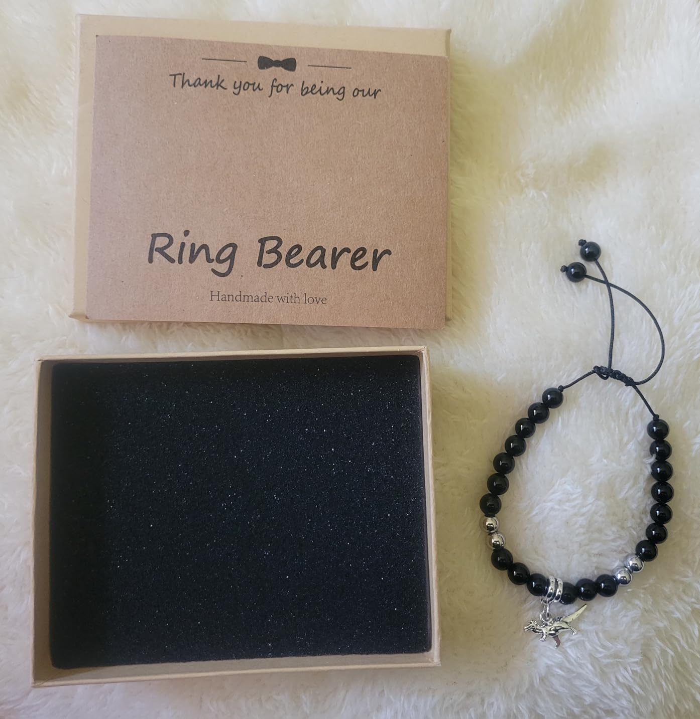 Sanyaa Ring Bearer Dinosaur Proposal Bracelet Will You Be Our Ring Bearer customer photo 2