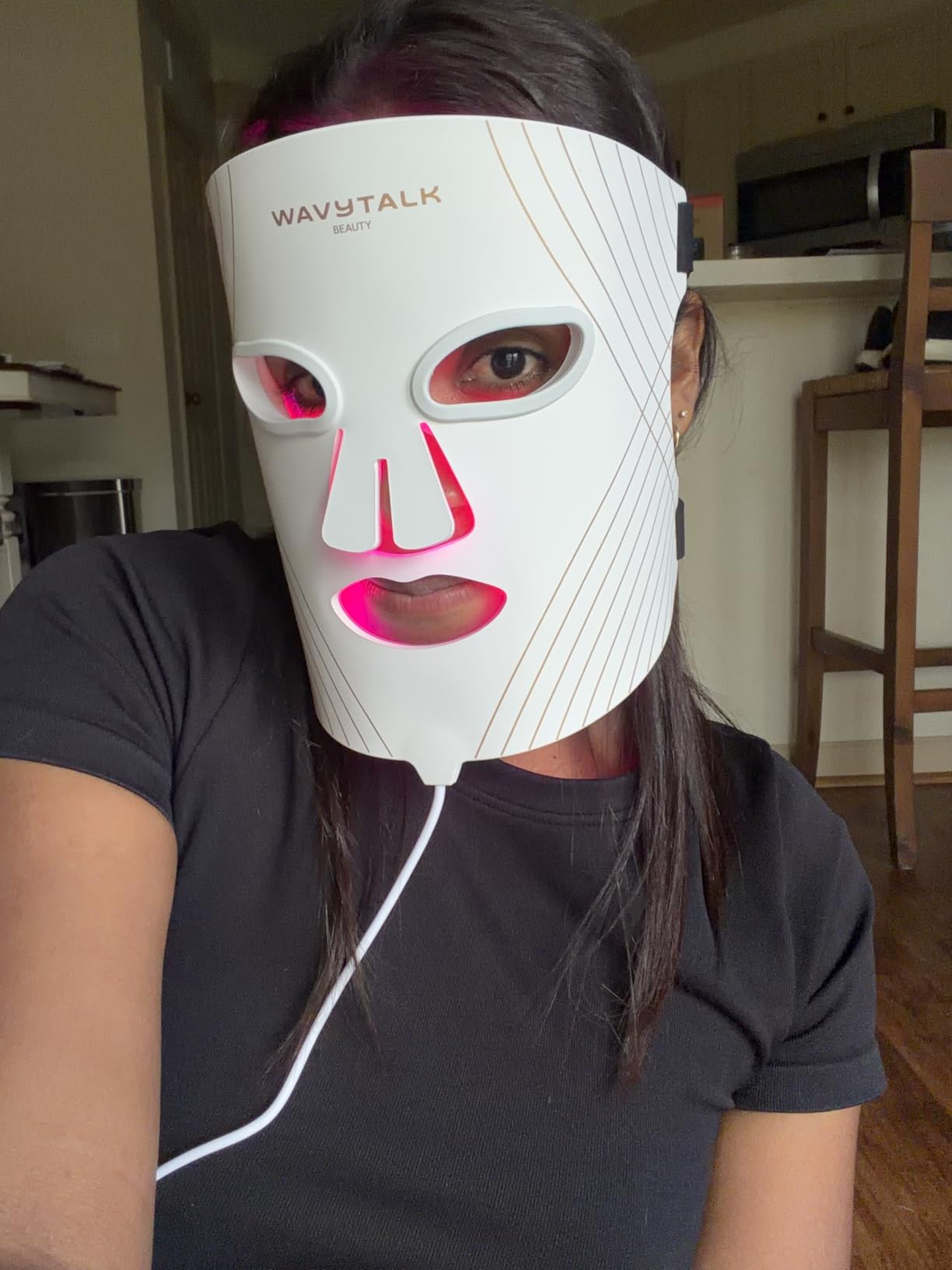 wavytalk Red Light Therapy Mask for Face, Glow Time LED Face Mask, NIR | for Anti-Fine Line, Acne, Skin Rejuvenation with 456 LED Chips, 3 Modes, Gift for Women Wife Mom customer photo 1