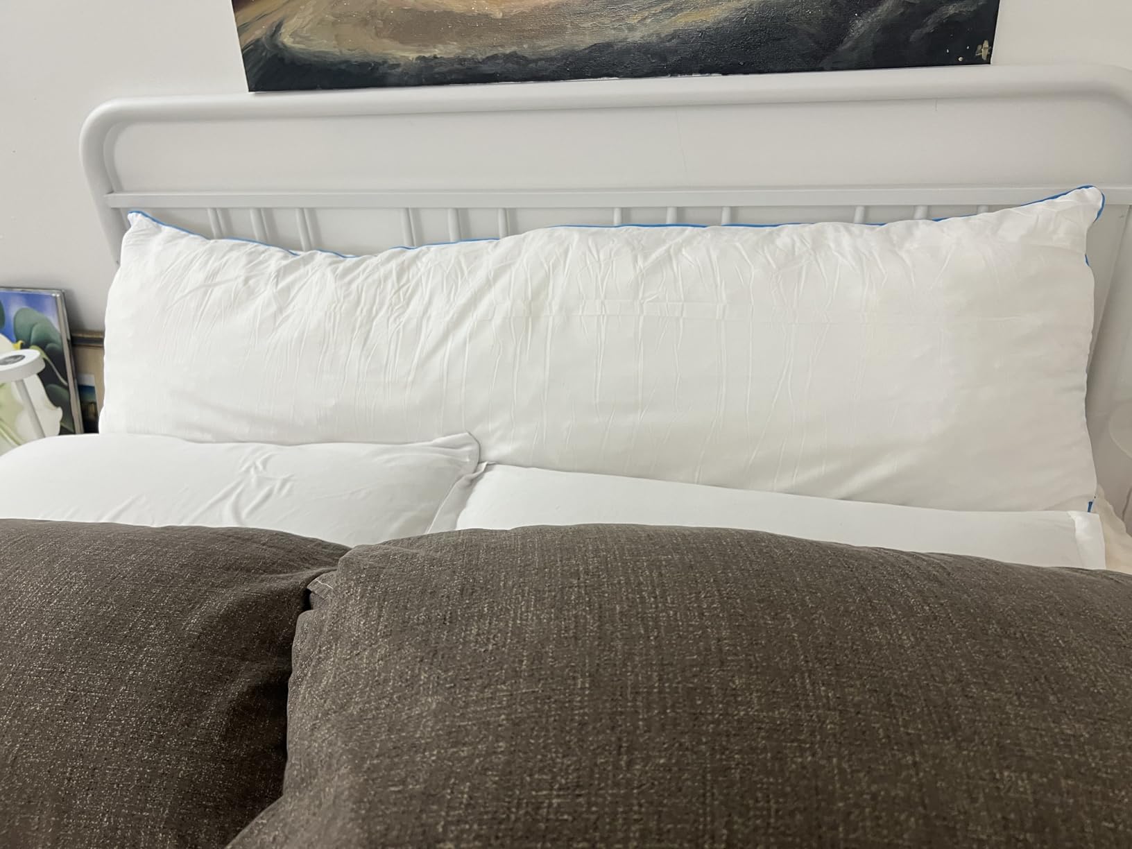 YZ HOME Full Body Pillow Insert -Large Long Bed Pillow for Side Sleeper | Full Body Pillow for Adults, Adjustable Height, Long Sleeping Breathable Bed Pillow-(White,20x54'') customer photo 2