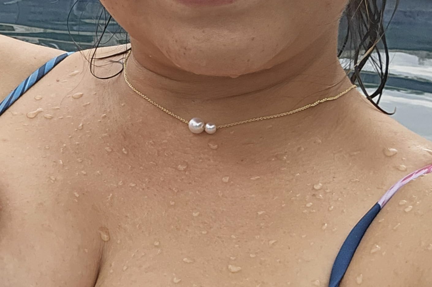 Pearl Necklaces for Women Trendy, 14k Gold Plated Dainty Necklace Simple Pearl Drop Single Charm Pendant Necklace Birthday Wedding Gifts Gold Jewelry for Women customer photo 2