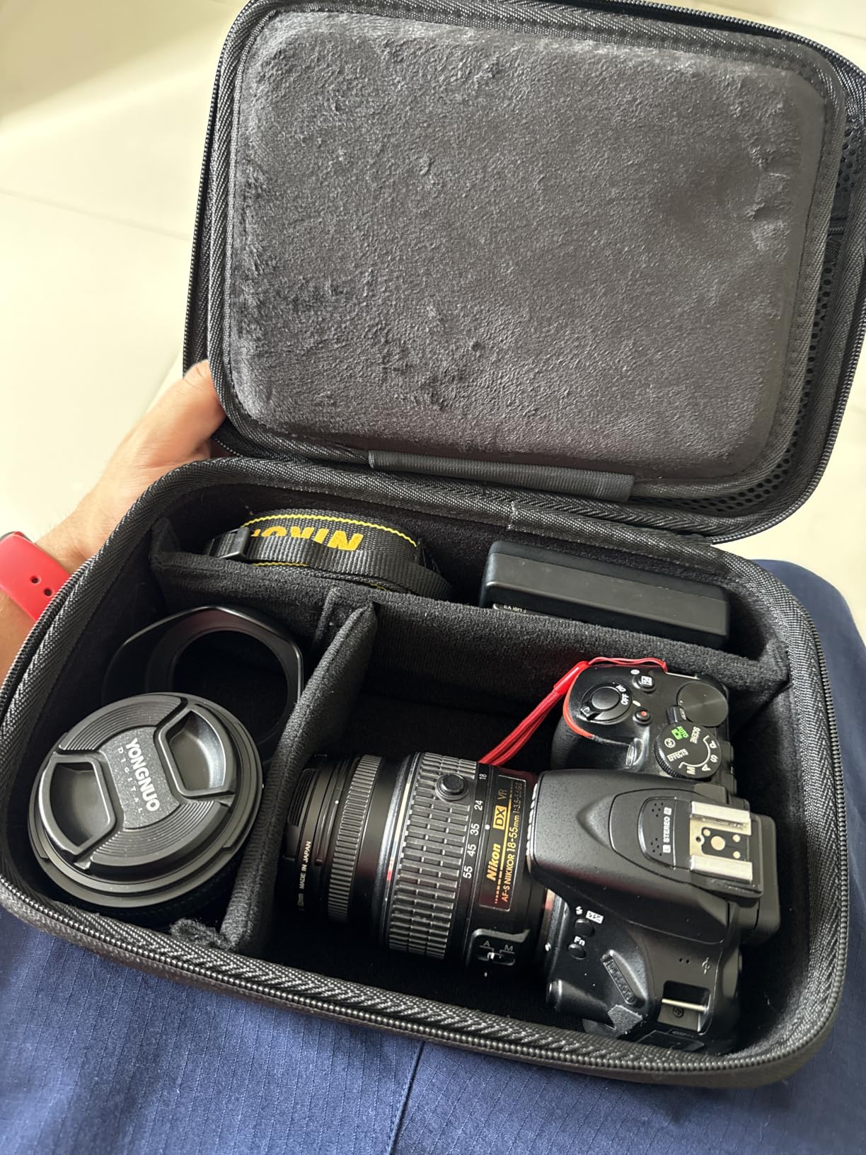 ProCase Hard Shell Digital Camera Case for Canon Rebel T7 - Black | Soft Padded Bag with Shoulder Strap and 3 Adjustable Dividers customer photo 1