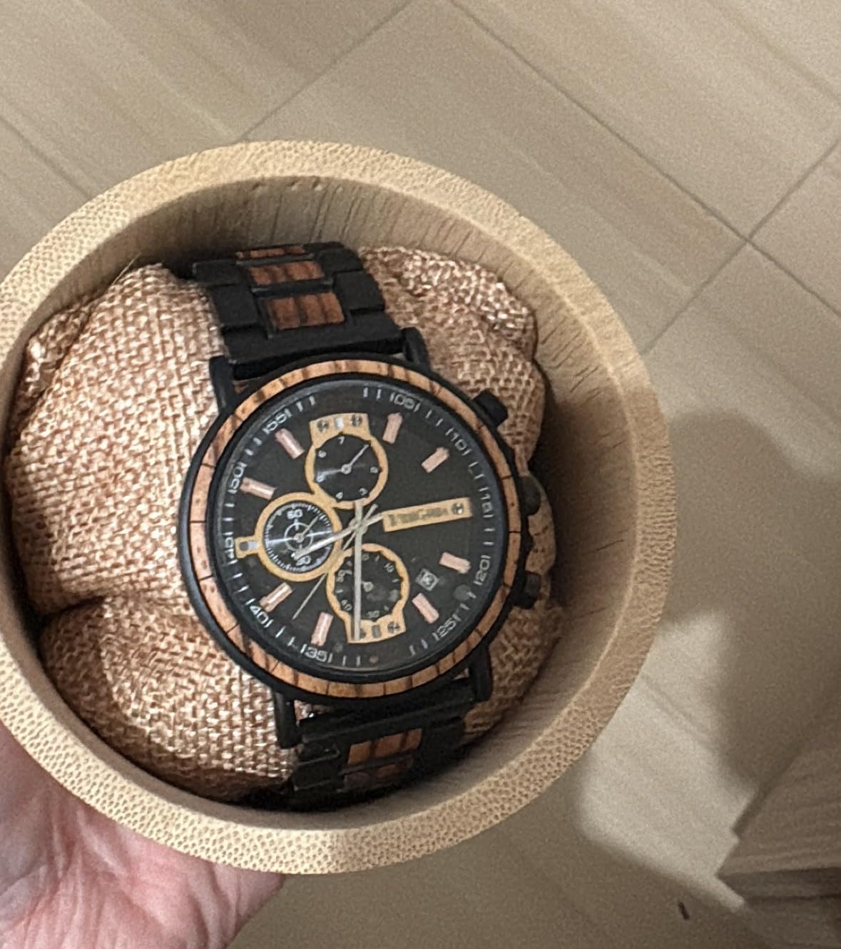 Vikingenes - Wooden Watches for Men, Engraved Wood Watch, Personalized Men's Gift, Viking Watches, Natural Wood Wristwatch, Luxury Wooden Chronograph, Custom Engraved Watch, Unique Gift for Men customer photo 1