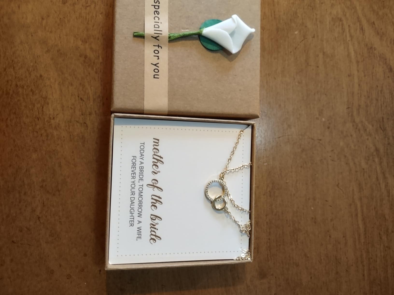 Wedding Day Mother of the Bride/Groom Gift, Minimalist Interlocking Circles Pendant Necklace Jewelry Gift for Mother customer photo 1