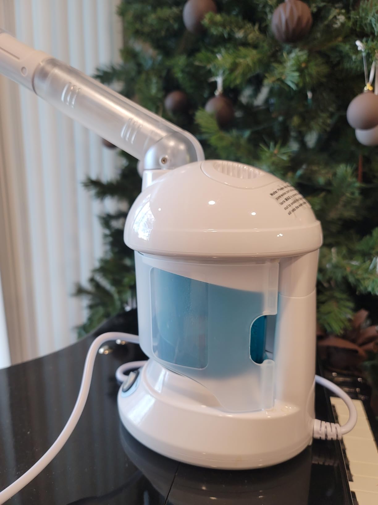 Facial Steamer, Nano Ionic Face Steamer for Facial Deep Cleaning Portable Ozone Steamer with Extendable 360° Rotating Arm, Humidifier for Home Salon Spa or Personal Care (Blue) customer photo 2