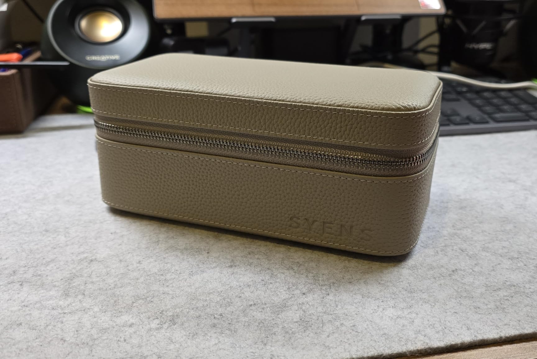 SYENS Leather Watch Roll Travel Case 3 Watches Box, Suitable for all Watches and Smartwatches under 55mm customer photo 2
