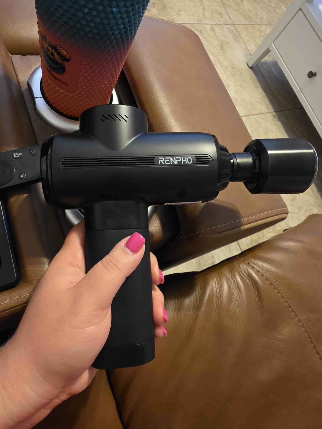 RENPHO Active Thermacool 2 Massage Gun with Heat and Cold, VA Display | Handheld 10mm Deep Tissue Massager for Neck, Back, Muscle Comfort, FSA Eligible Gift for Men, Athletes, Women, HSA customer photo 2