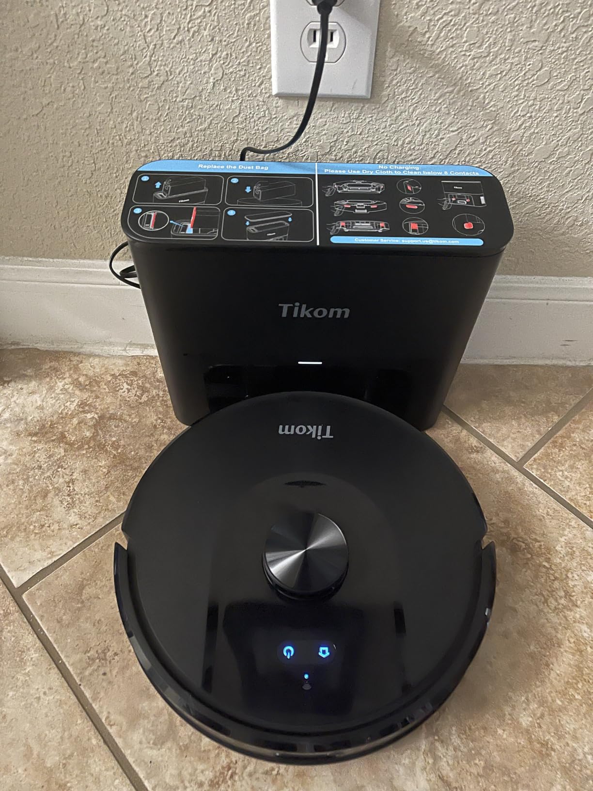 Tikom Robot Vacuum and Mop, Robotic Vacuum Cleaner with Self-Emptying Base | 6000Pa, 90 Days Capacity, LiDAR Navigation, Home Mapping, Ideal for Pet Hair, Hard Floors, Carpet (L8000 Plus) customer photo 2
