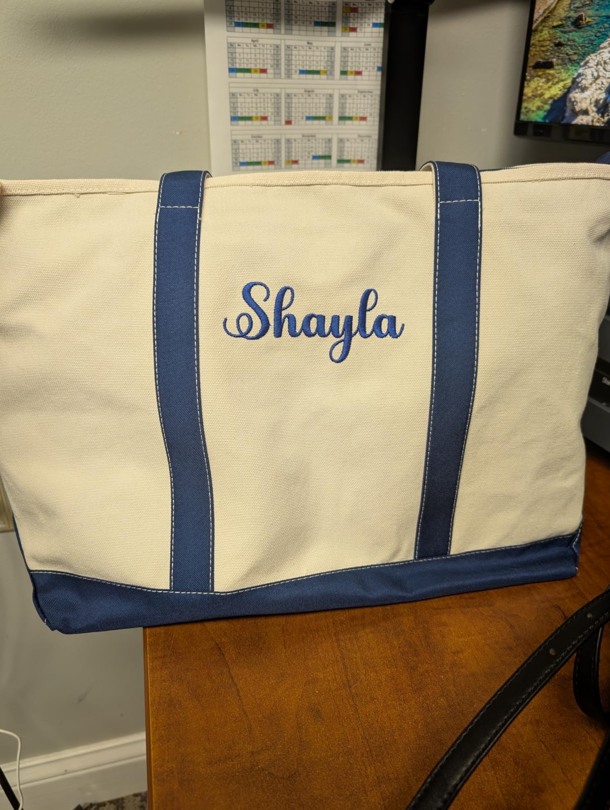 Personalized Embroidered Canvas Bag for Women, Thicken Shopping Tote | Custom Reusable Daily Essentials Ideal Bag, Beach Wedding Handbag, Thank You Gifts for Mother, Bridesmaids, Teachers customer photo 2