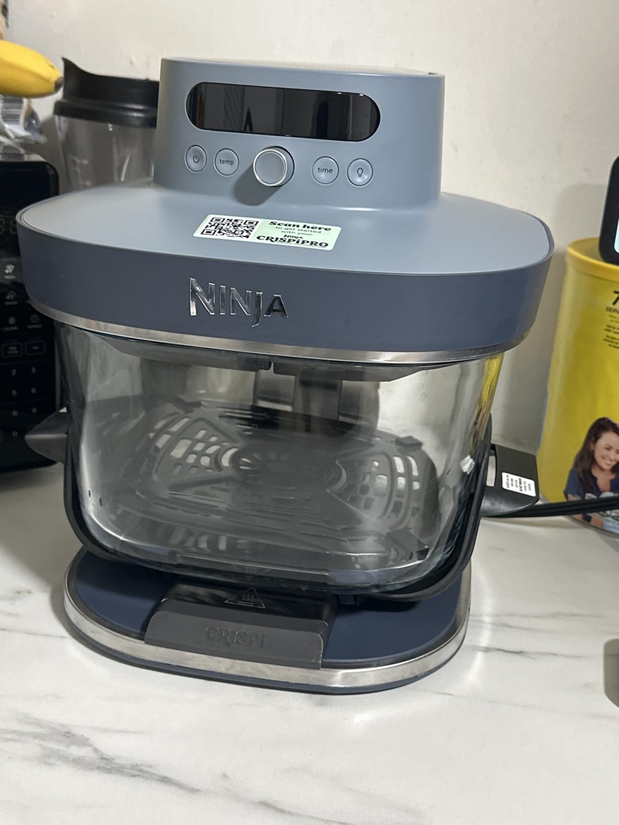 Ninja Crispi Pro 6-in-1 Glass Air Fryer | With Nontoxic, 6qt & 2.5qt Containers & Lids | Microwave, Freezer, Dishwasher Safe | 450°F Max Temp | 1800 Watt | Cyberspace | AS101CY customer photo 1