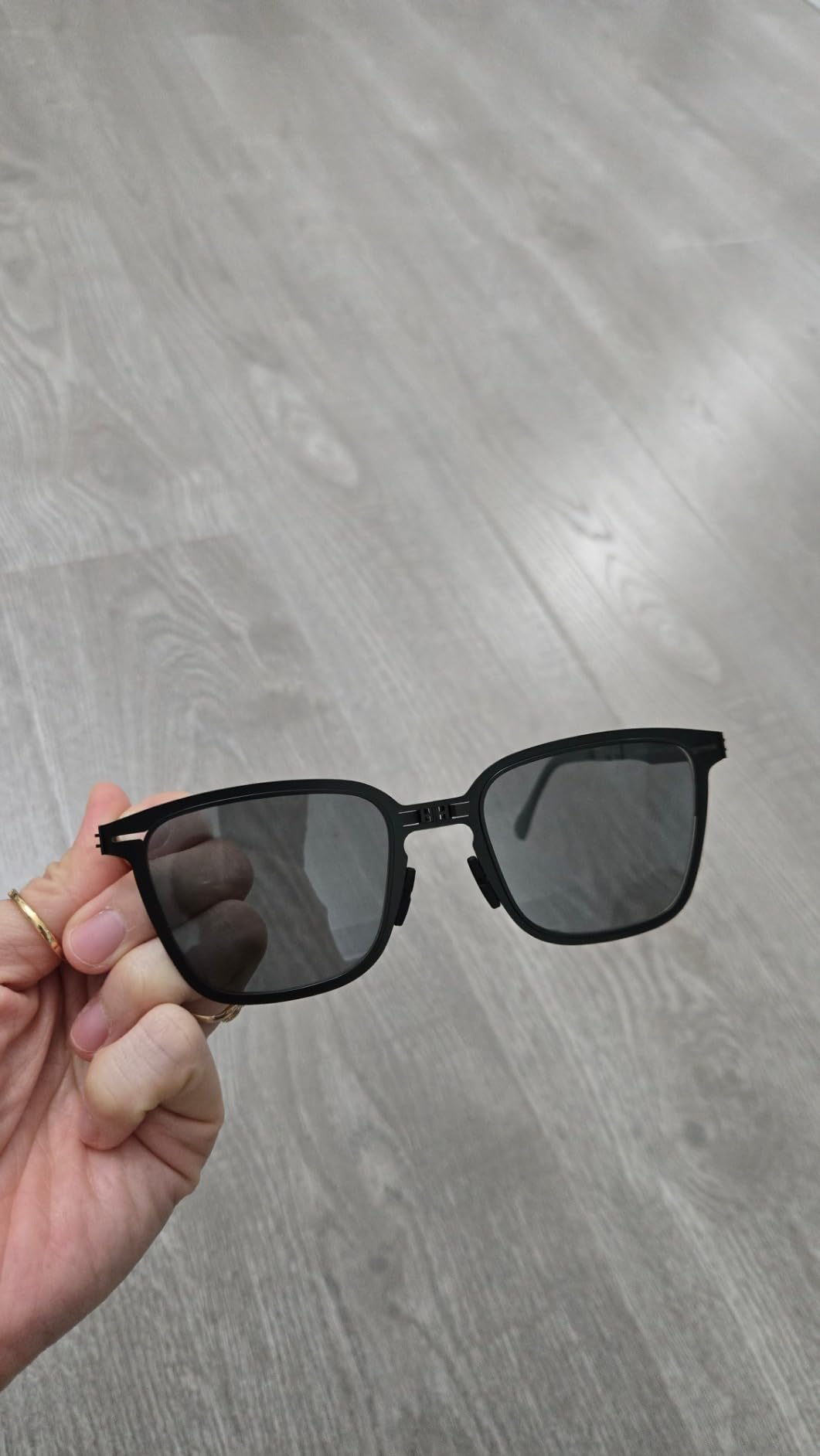 Folding Sunglasses for Women Men, Compact Pocket Shades for Travel | Polarized, Slim Foldable 1cm, Super Lightweight, Square Durable German Special Steel Frame, Screw-free Design, UV400 Protect customer photo 2