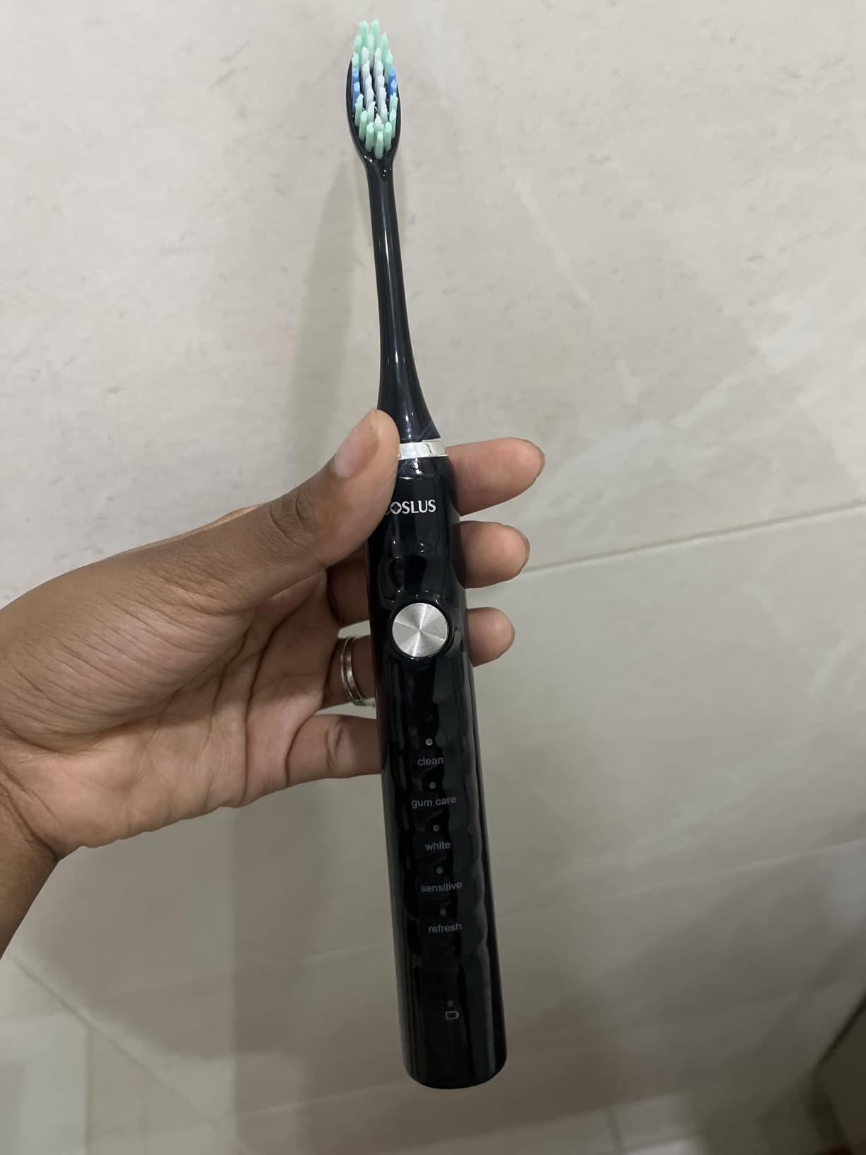 COSLUS C40 Sonic Electric Toothbrush for Adults: 47000 VPM for Deep Cleaning & Whitening with Travel Case - 5 Modes for Sensitive Teeth & Braces, Wireless Charging, 6 Brush Heads, Black & Pink (2PCS) customer photo 2