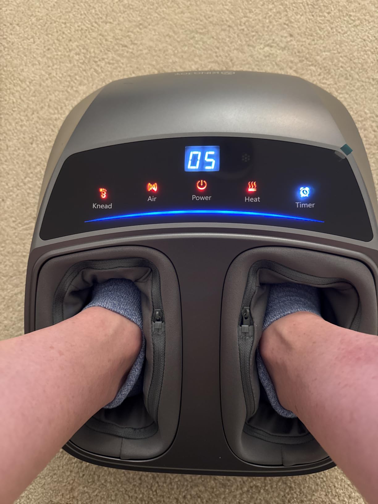 KINGJOY Foot Massager with Heat for Neuropathy, [2026 Upgraded], Deep Kneading Shiatsu Foot Massager for Plantar Fasciitis, Fits Up to Men Size 14, Ideal for Seniors and Family Daily Care customer photo 1
