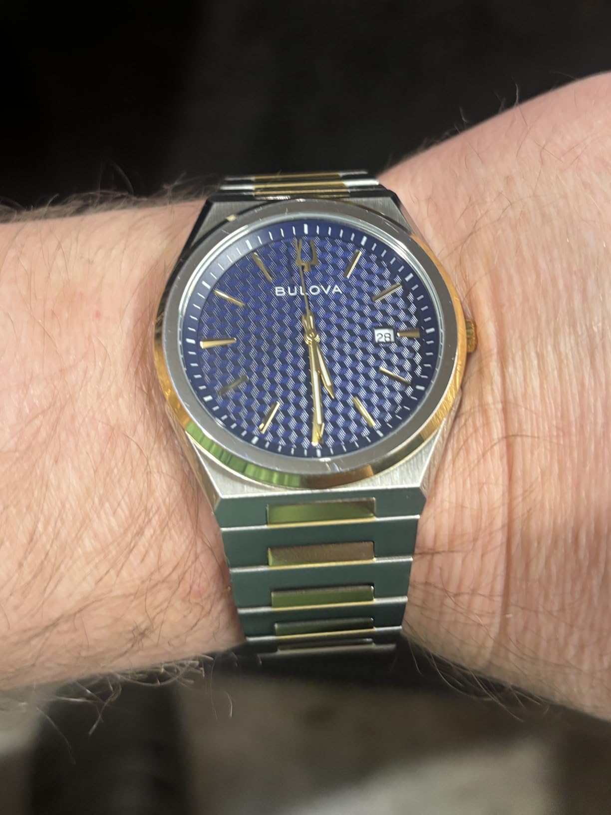Bulova Men's Dress Classic Quartz Two Tone Stainless Steel Watch, Patterned Dial, 39mm customer photo 2