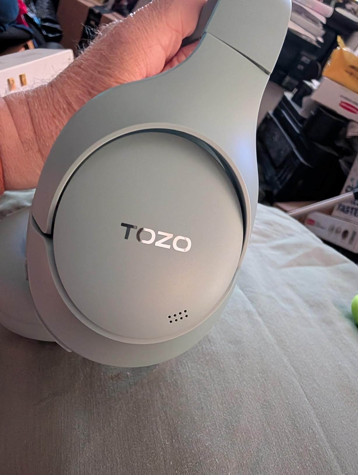 TOZO HT3 Hybrid Noise Cancelling Headphones, 90H Over Ear Headset | Hi Res Audio, AI Voice Assistant, Dual Device Connection, 32 Custom EQs, Built In 5 Mics, ANC, Foldable, Bluetooth 6.0 customer photo 1