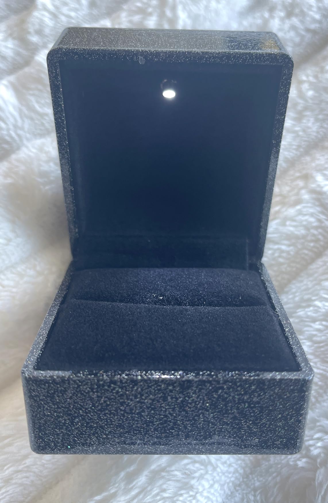 Eveynsh LED Lighted Engagement Ring Box, Matte Black Ring Case for Proposal | Gift Giving, Perfect for Wedding, Anniversary, Ceremony, LED Light Included customer photo 1