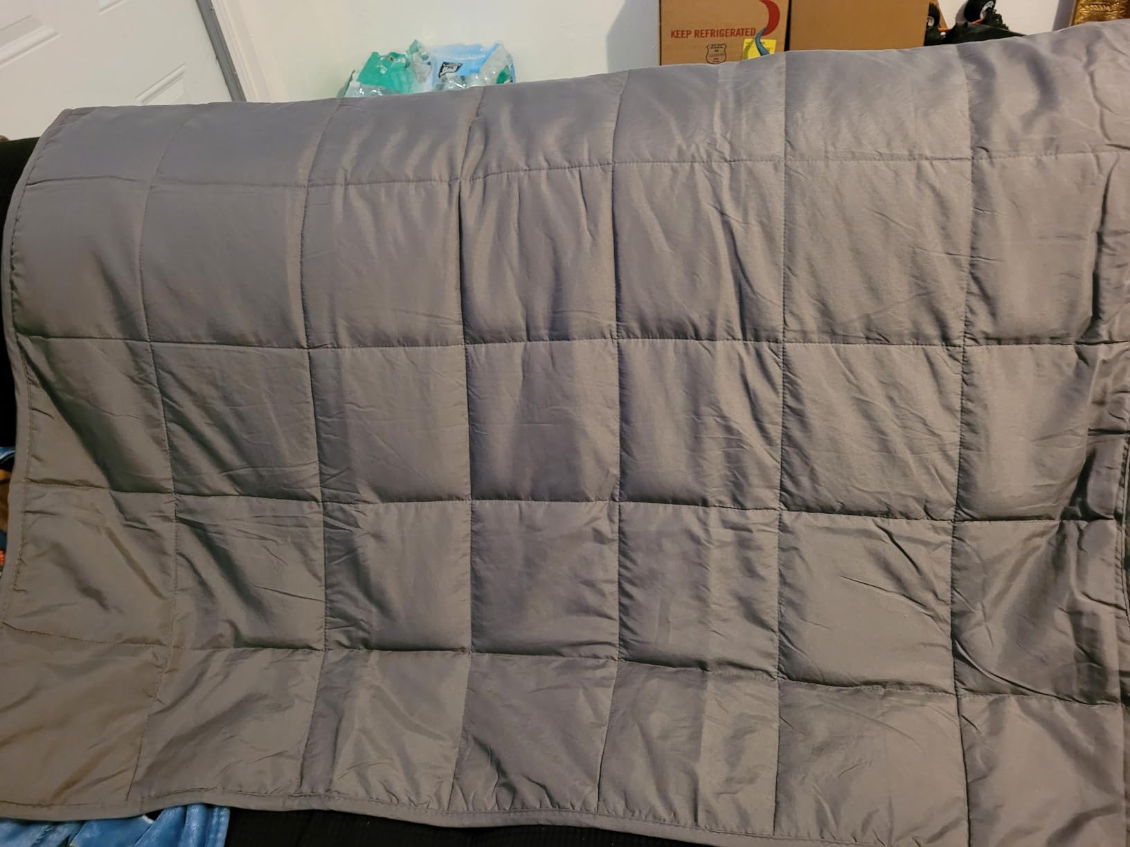 Smart Queen Weighted Blanket for Adults and Couple (King Size 78x85, 25lbs) Large Soft Heavy Blanket Machine Washable for Fall, Bedding with Premium Glass Beads (78x85 | 25lbs Grey) customer photo 1