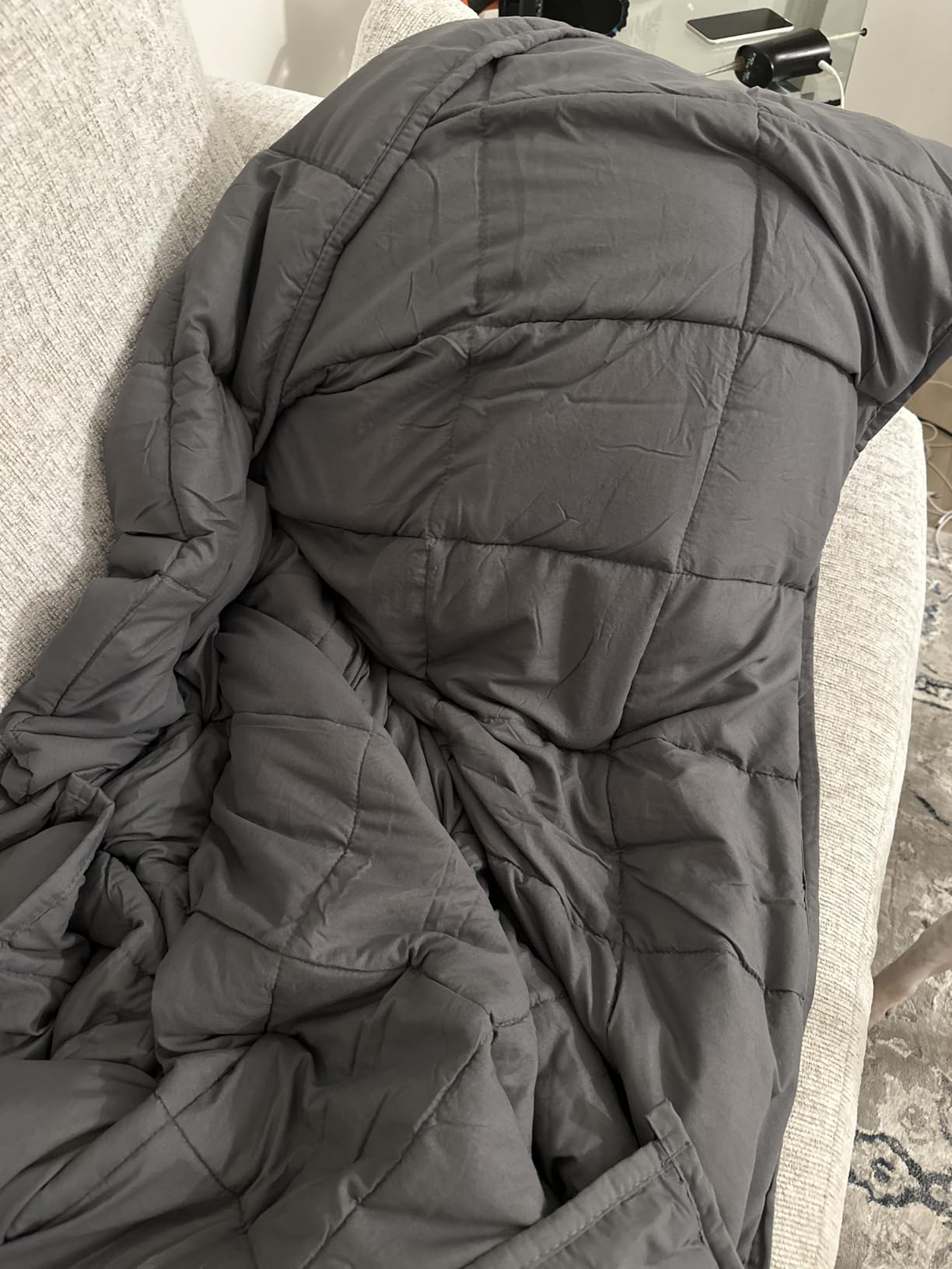 Smart Queen Weighted Blanket for Adults and Couple (King Size 78x85, 25lbs) Large Soft Heavy Blanket Machine Washable for Fall, Bedding with Premium Glass Beads (78x85 | 25lbs Grey) customer photo 2